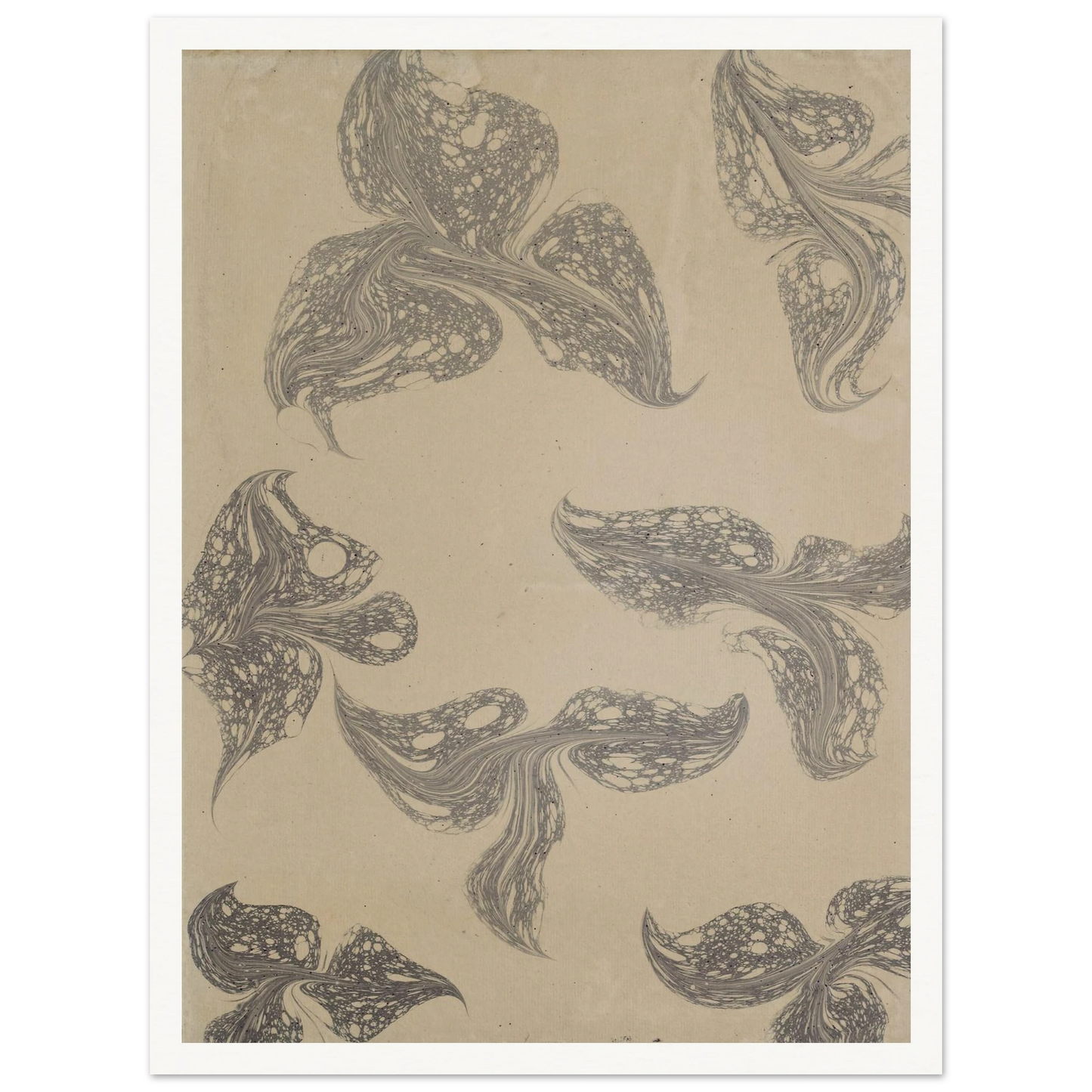 Fantasiemarmorpapier (1890) Art Print | Anker Kyster - Framed Poster - 30x40 cm / 12x16″ - Black frame