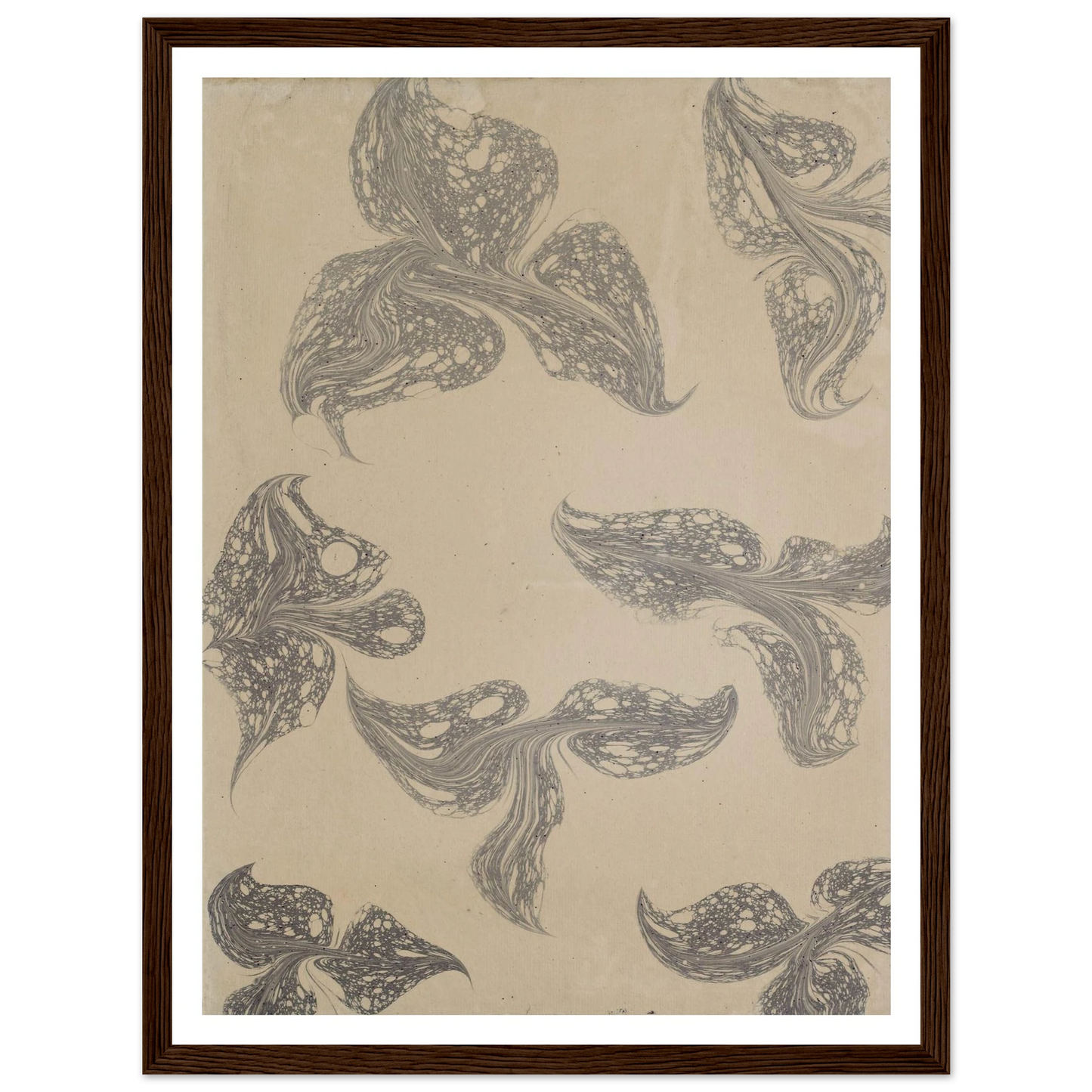 Fantasiemarmorpapier (1890) Art Print | Anker Kyster - Framed Poster - 30x40 cm / 12x16″ - Black frame