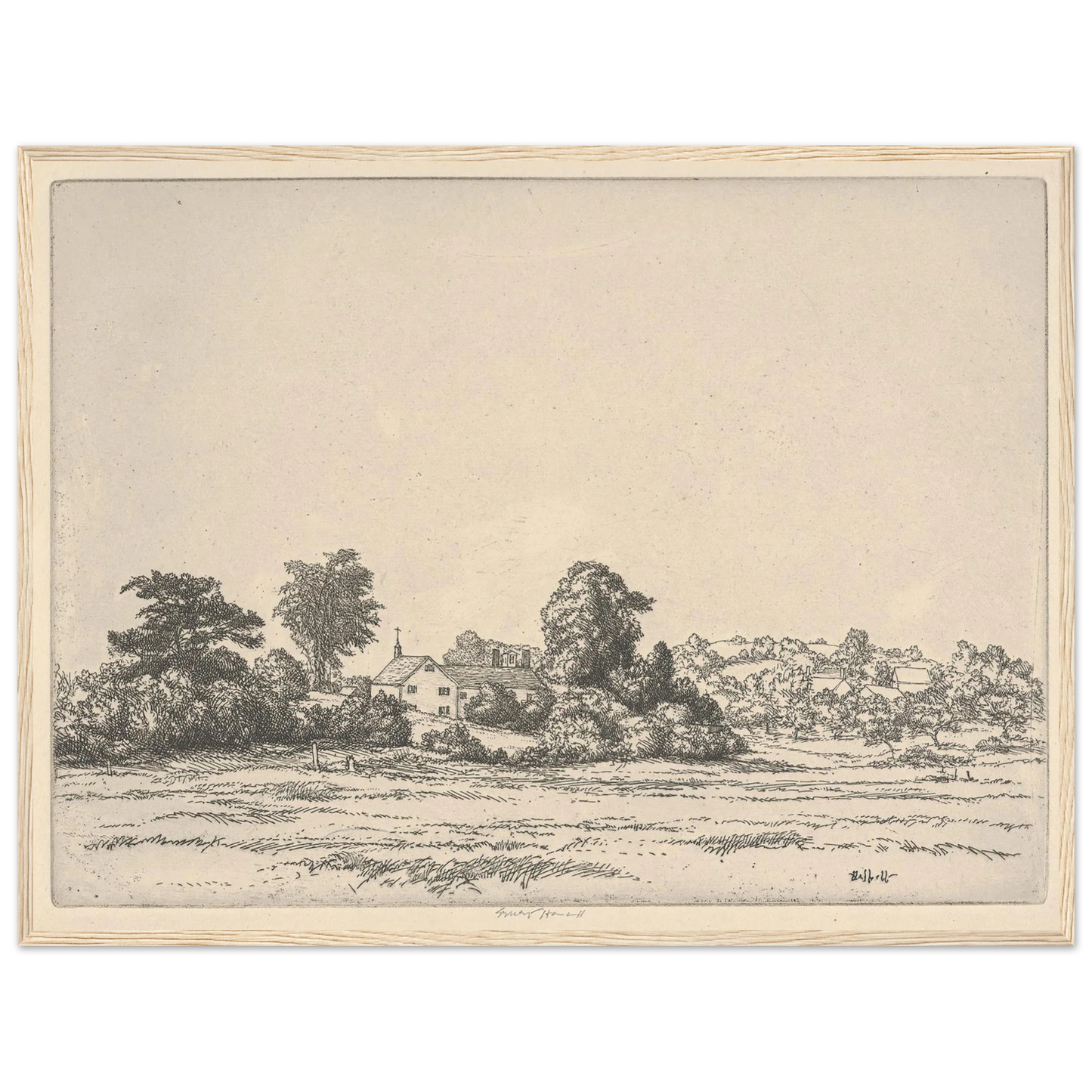 Farm and Meadows (1900-1925) Art Print | Ernest Haskell - Framed Poster - 30x40 cm / 12x16″ - Black frame