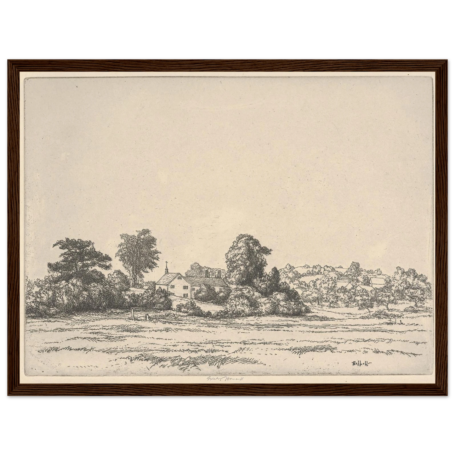 Farm and Meadows (1900-1925) Art Print | Ernest Haskell - Framed Poster - 30x40 cm / 12x16″ - Black frame