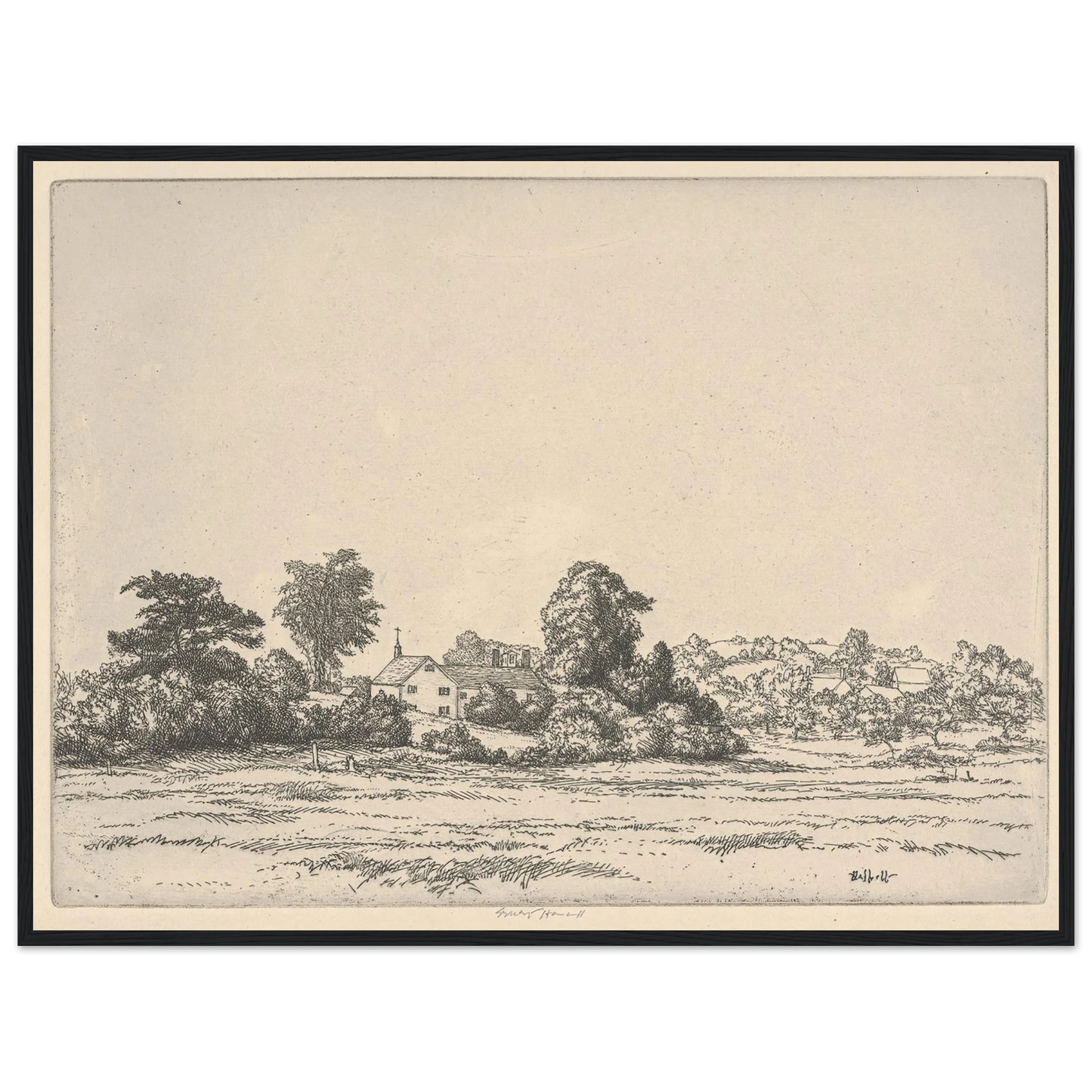 Farm and Meadows (1900-1925) Art Print | Ernest Haskell - Framed Poster - 30x40 cm / 12x16″ - Black frame