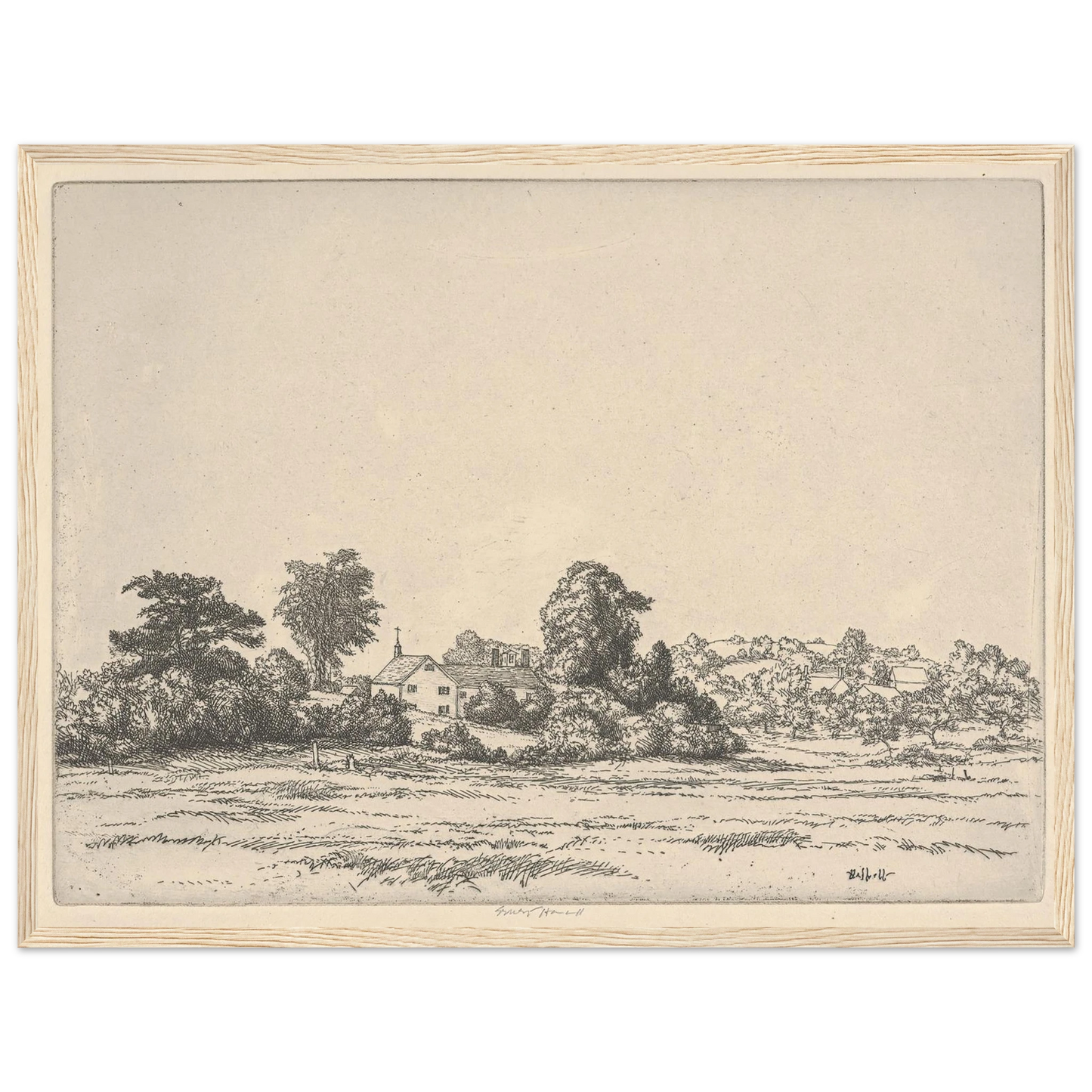 Farm and Meadows (1900-1925) Art Print | Ernest Haskell - Framed Poster - 30x40 cm / 12x16″ - Black frame