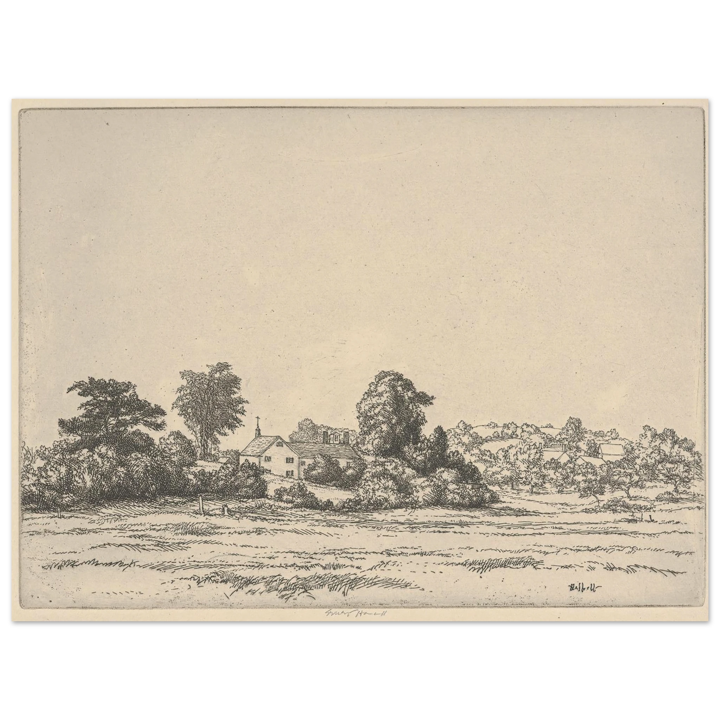 Farm and Meadows (1900-1925) Art Print | Ernest Haskell - Framed Poster - 30x40 cm / 12x16″ - Black frame