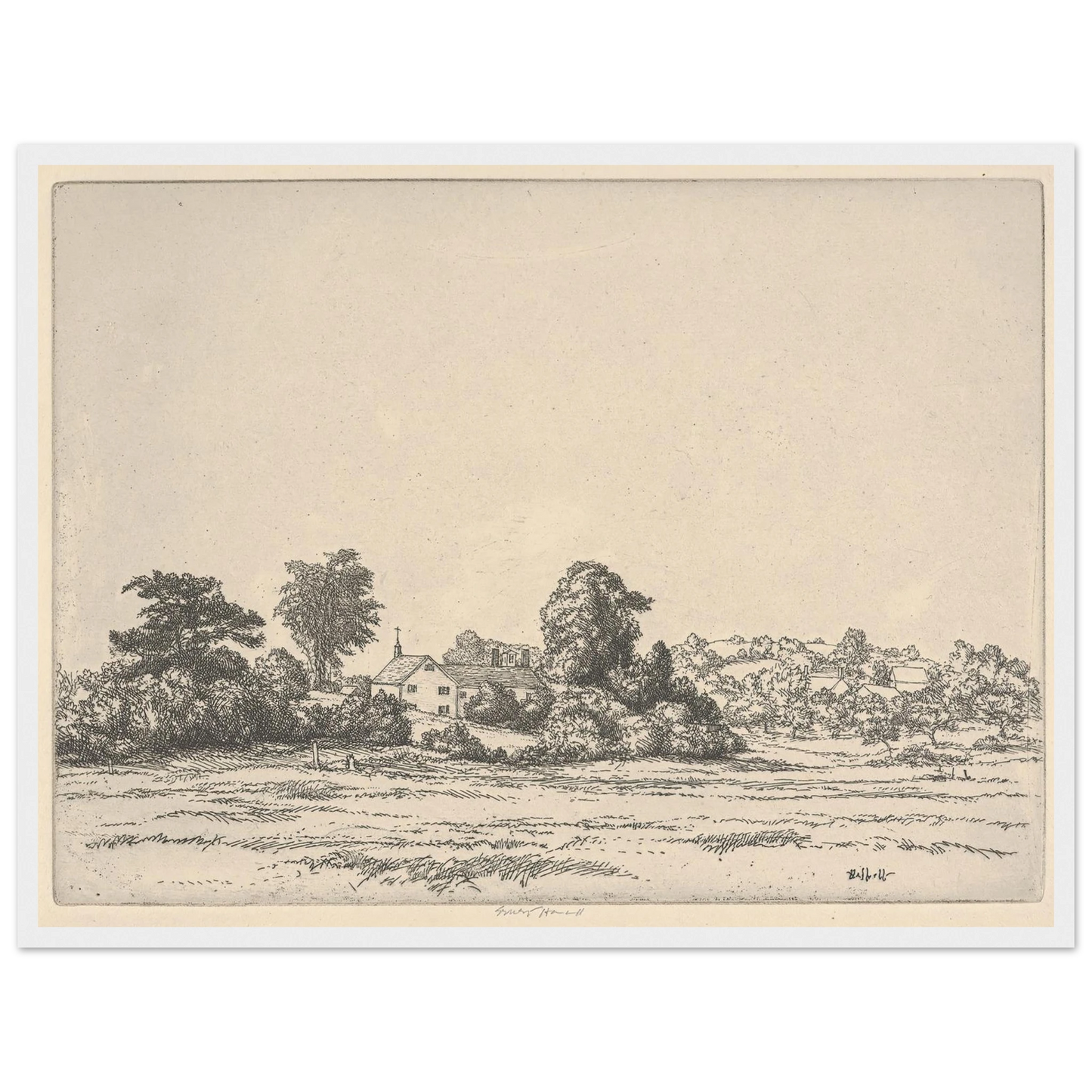 Farm and Meadows (1900-1925) Art Print | Ernest Haskell - Framed Poster - 30x40 cm / 12x16″ - Black frame