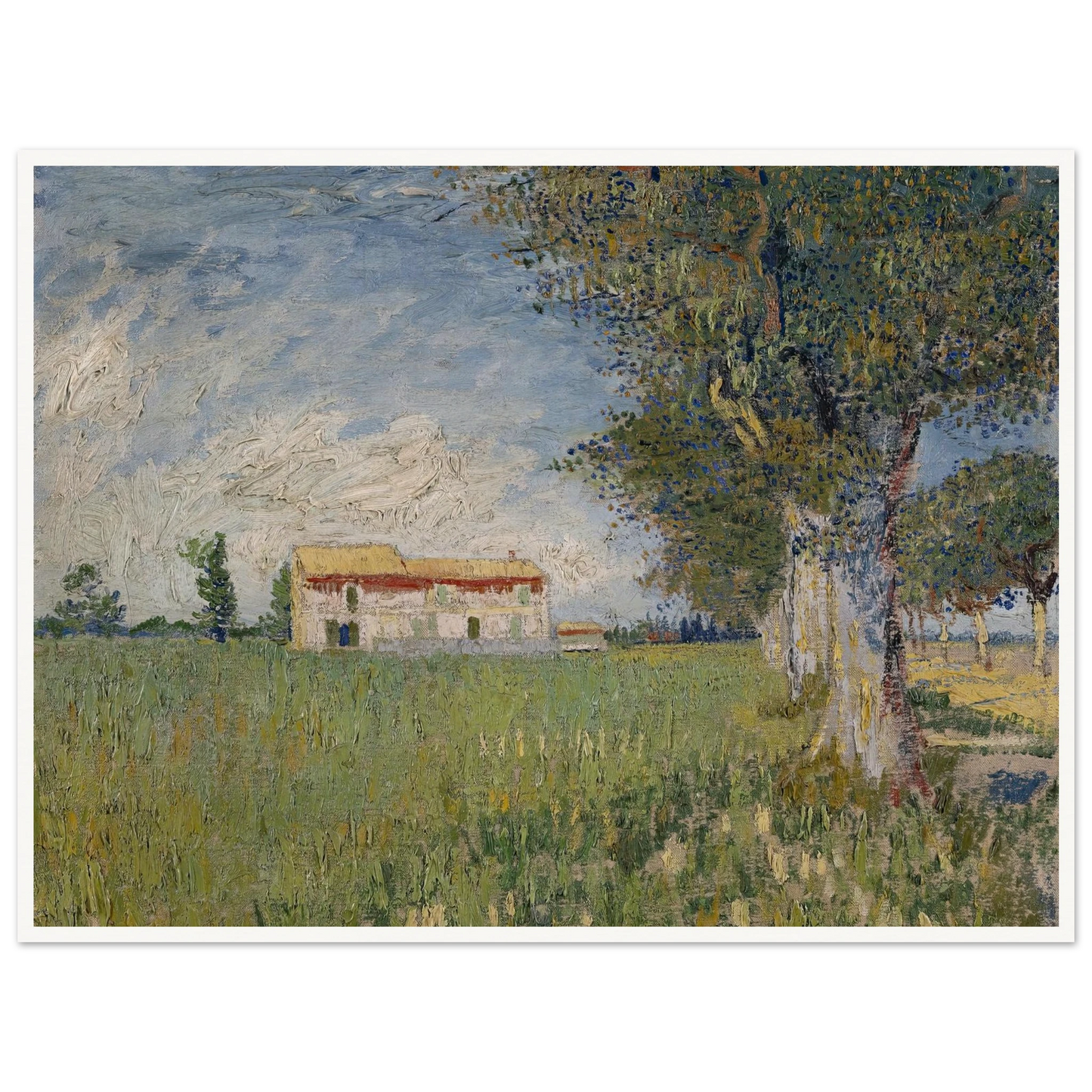 Farmhouse in a wheat field (1888) Art Print | Vincent van Gogh - Framed Poster - 30x40 cm / 12x16″ - Black frame