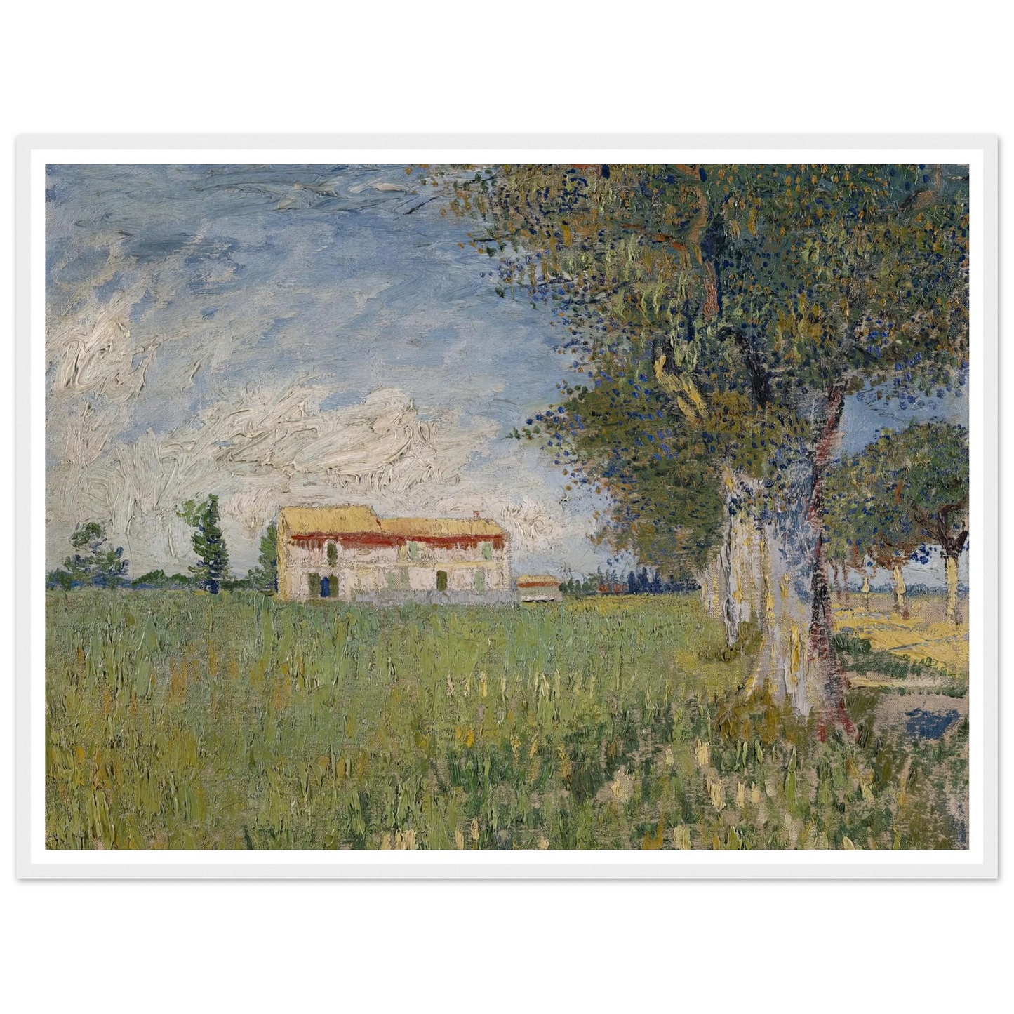 Farmhouse in a wheat field (1888) Art Print | Vincent van Gogh - Framed Poster - 30x40 cm / 12x16″ - Black frame