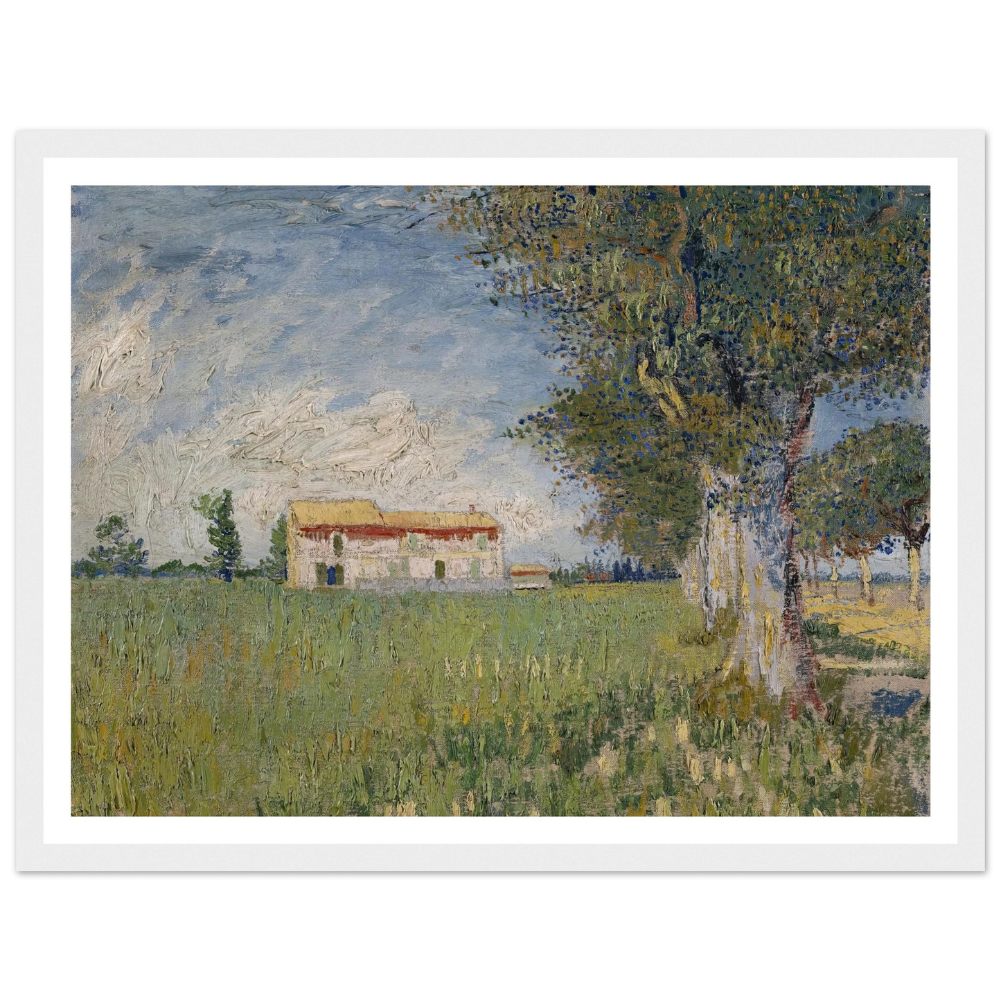 Farmhouse in a wheat field (1888) Art Print | Vincent van Gogh - Framed Poster - 30x40 cm / 12x16″ - Black frame