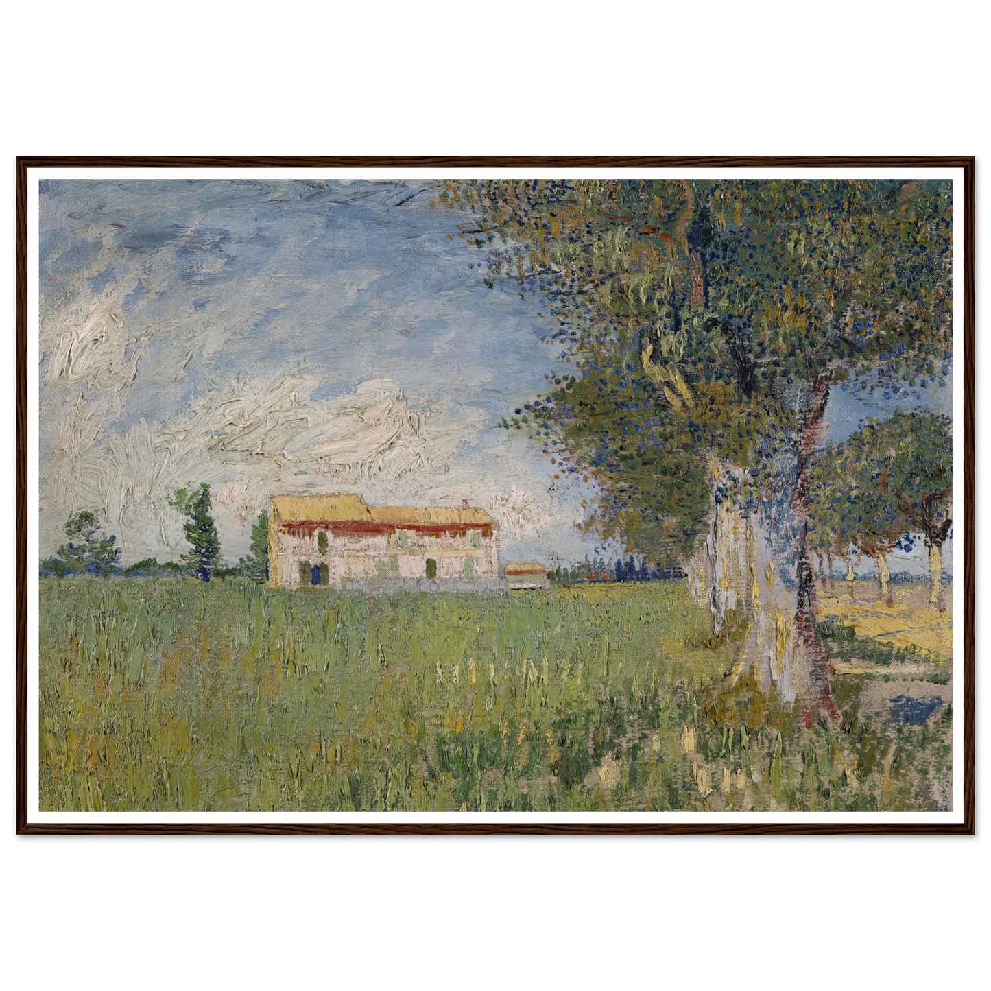 Farmhouse in a wheat field (1888) Art Print | Vincent van Gogh - Framed Poster - 30x40 cm / 12x16″ - Black frame