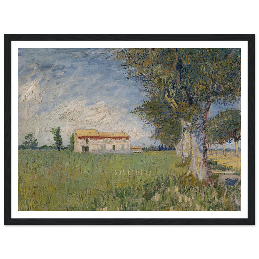 Farmhouse in a wheat field (1888) Art Print | Vincent van Gogh - Framed Poster - 30x40 cm / 12x16″ - Black frame