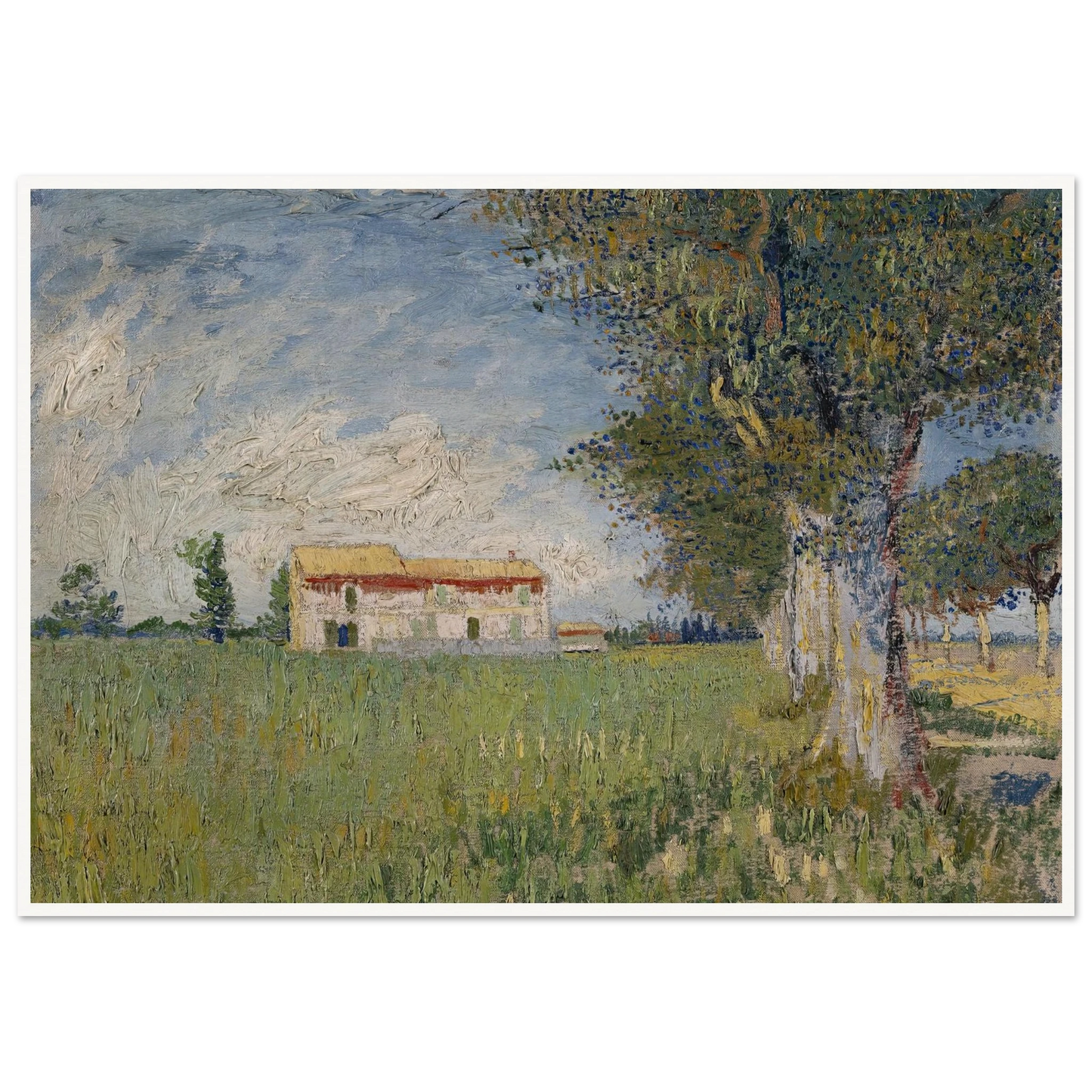 Farmhouse in a wheat field (1888) Art Print | Vincent van Gogh - Framed Poster - 30x40 cm / 12x16″ - Black frame