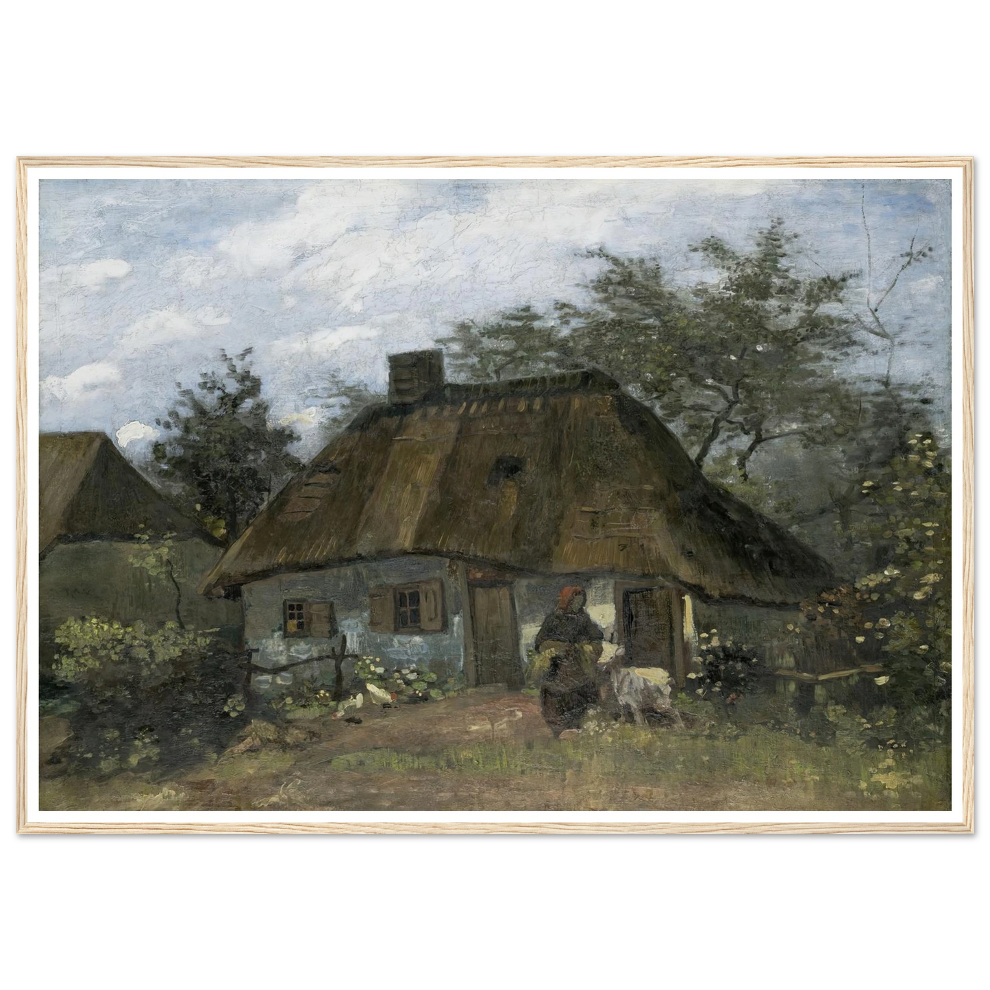 Farmhouse in Nuenen (1885) Art Print | Vincent van Gogh - Framed Poster - 30x40 cm / 12x16″ - Black frame