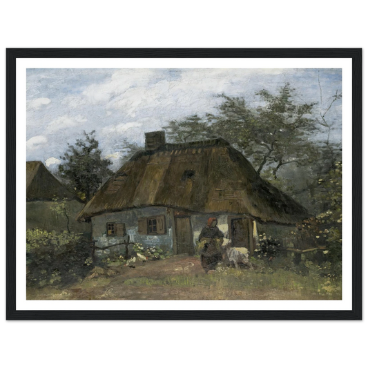 Farmhouse in Nuenen (1885) Art Print | Vincent van Gogh - Framed Poster - 30x40 cm / 12x16″ - Black frame