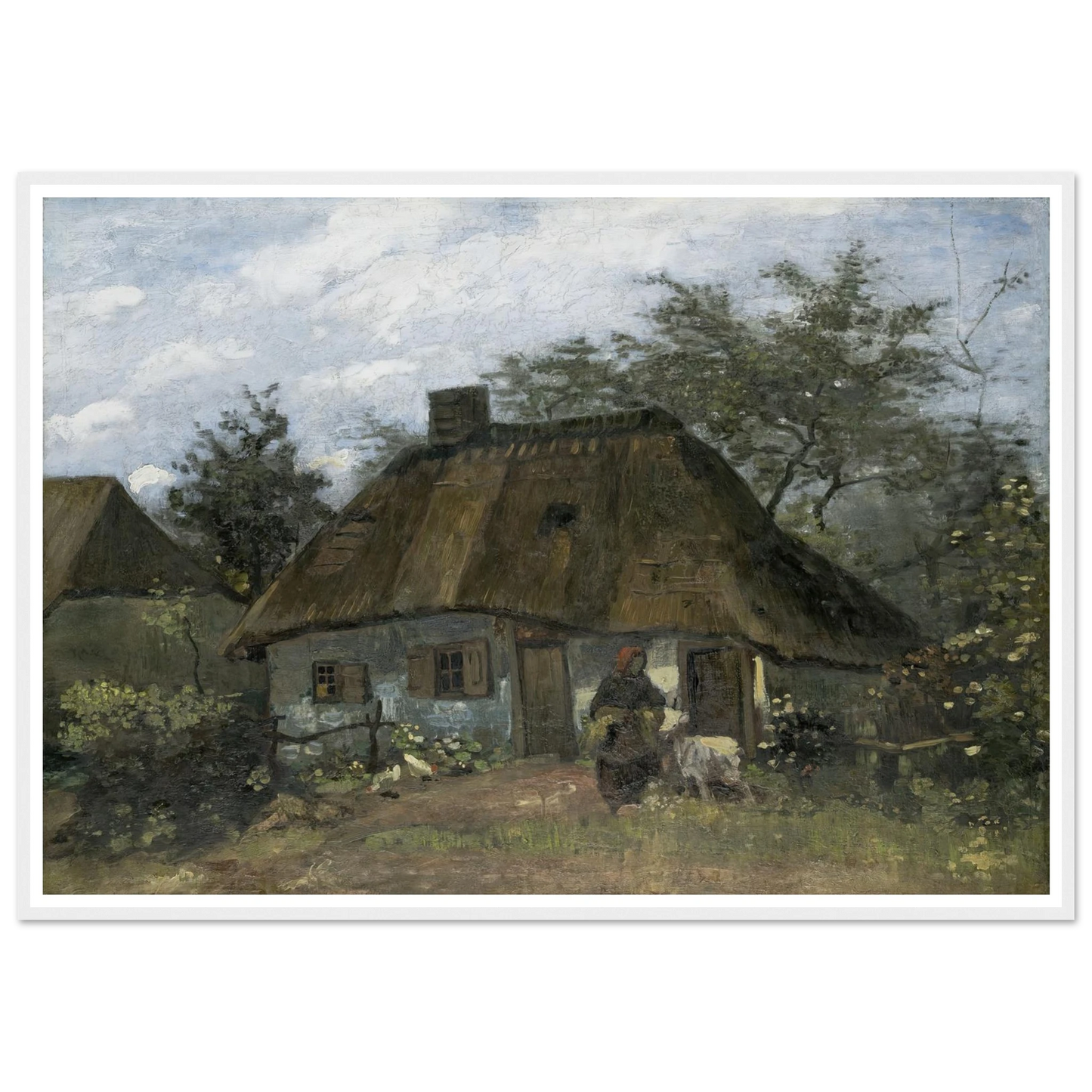Farmhouse in Nuenen (1885) Art Print | Vincent van Gogh - Framed Poster - 30x40 cm / 12x16″ - Black frame