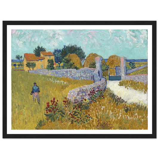 Farmhouse in Provence (1888) Art Print | Vincent van Gogh - Framed Poster - 30x40 cm / 12x16″ - Black frame