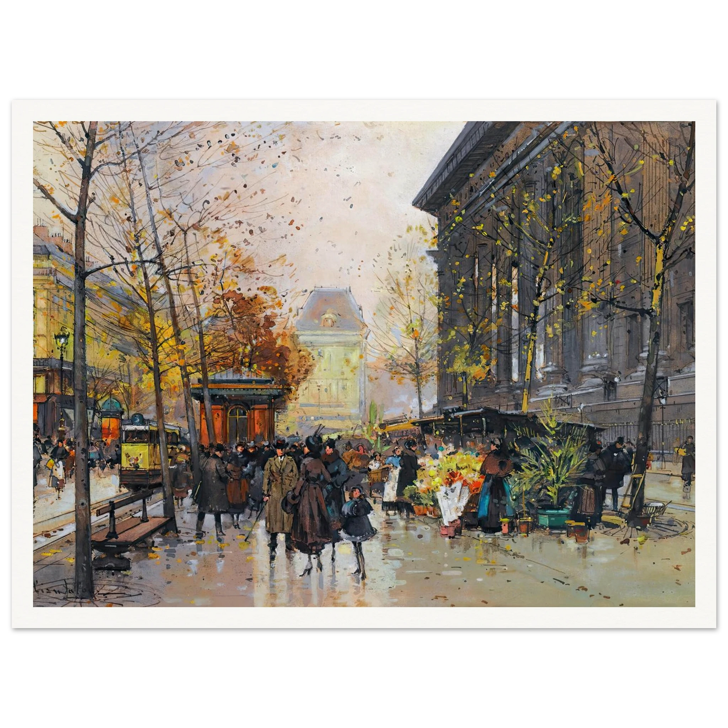 Le Marché Aux Fleurs, La Madeleine Art Print | Eugene Galien Laloue-Quipham Collections