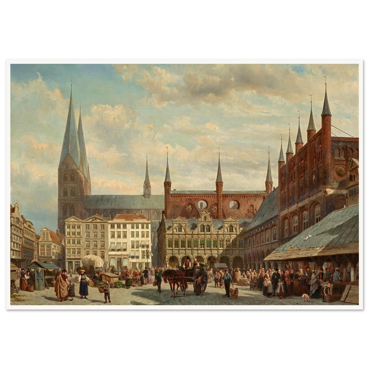 Ansicht des Lübecker Marktes (1870) Art Print | Cornelis Springer-Quipham Collections