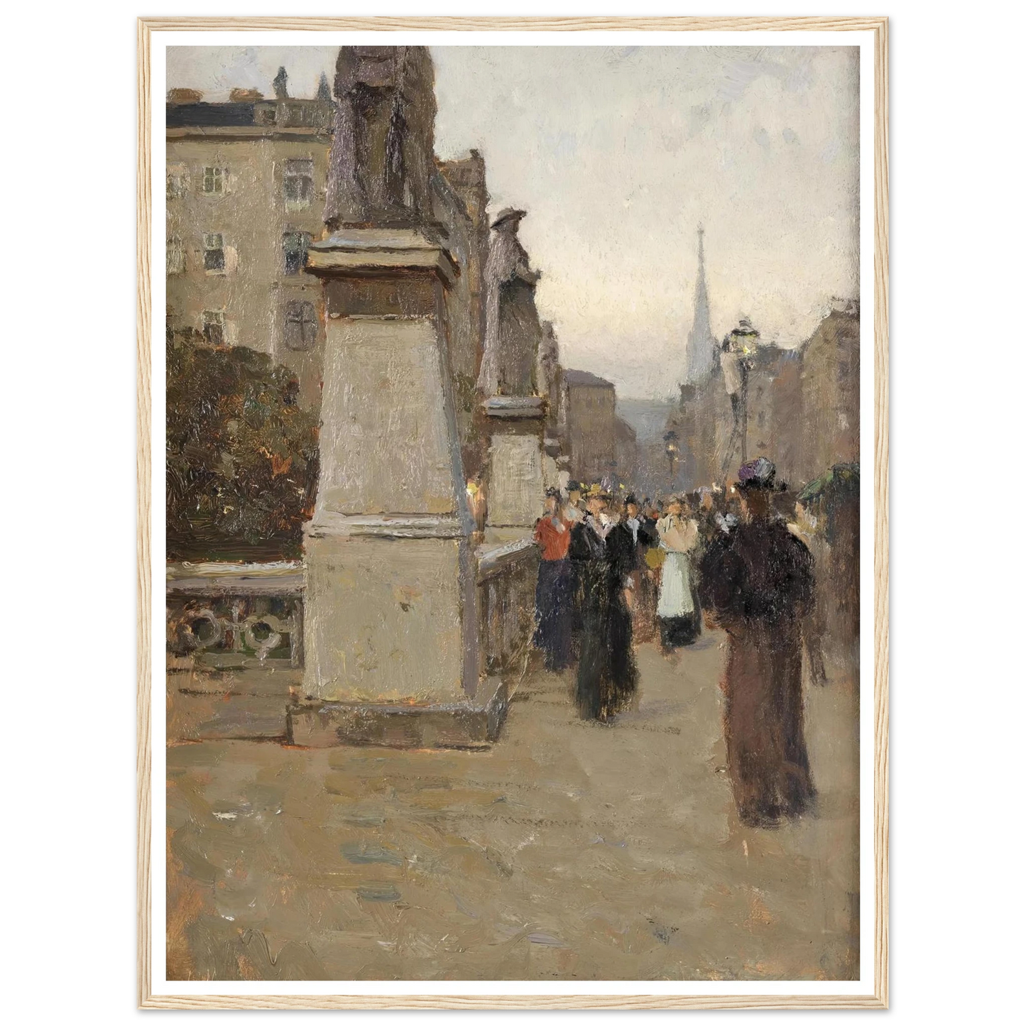 Blick vom rechten Brückenkopf der Elisabethbrücke gegen die Kärntnerstrasse (1895) Art Print | Carl Moll-Quipham Collections