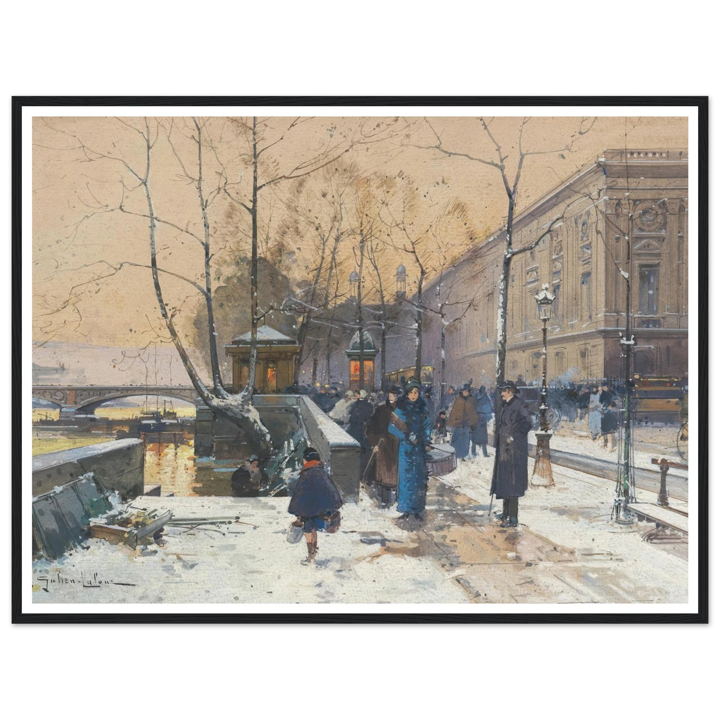 Les bords de la Seine près de Châtelet Art Print | Eugene Galien Laloue-Quipham Collections