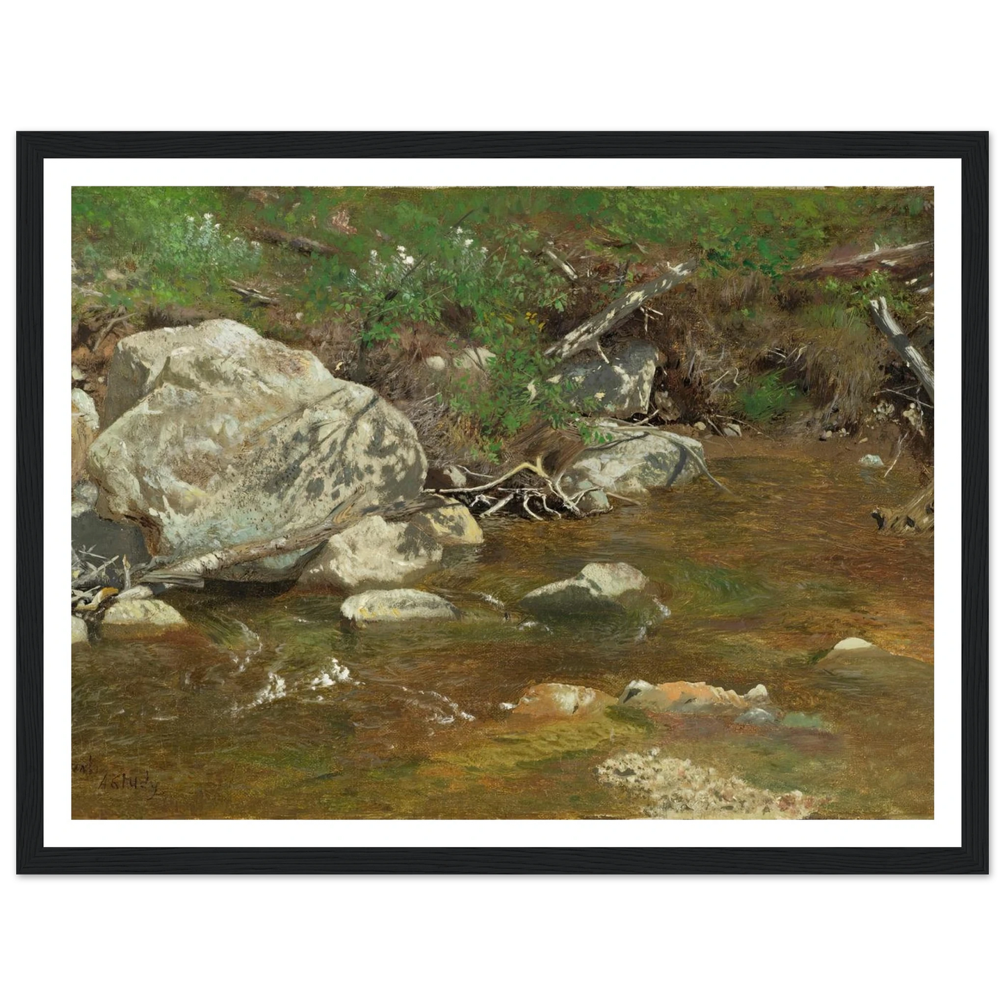 Mountain Brook; A Study (between ca. 1863 and 1869) Art Print | Alexander Helwig Wyant-Quipham Collections