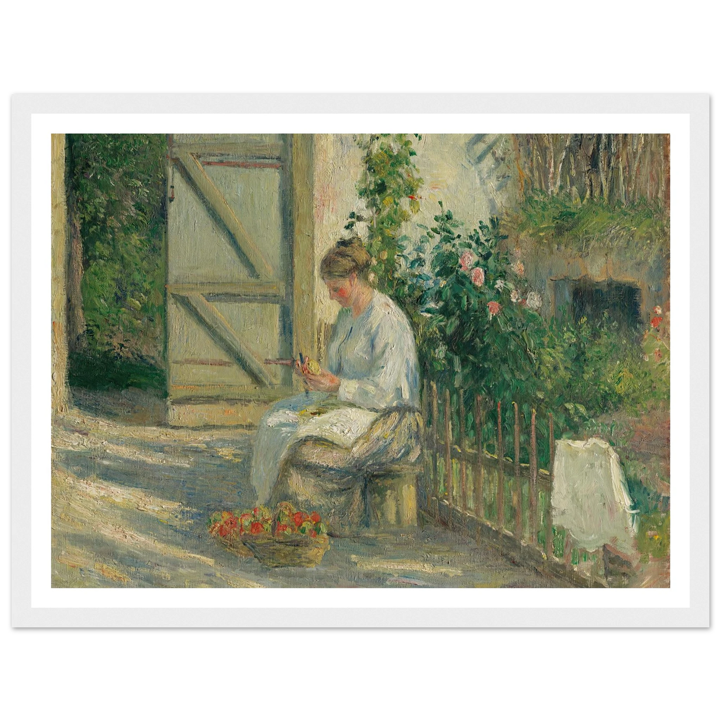 Julie Pissarro épluchant des légumes (1878) Art Print | Camille Pissarro-Quipham Collections