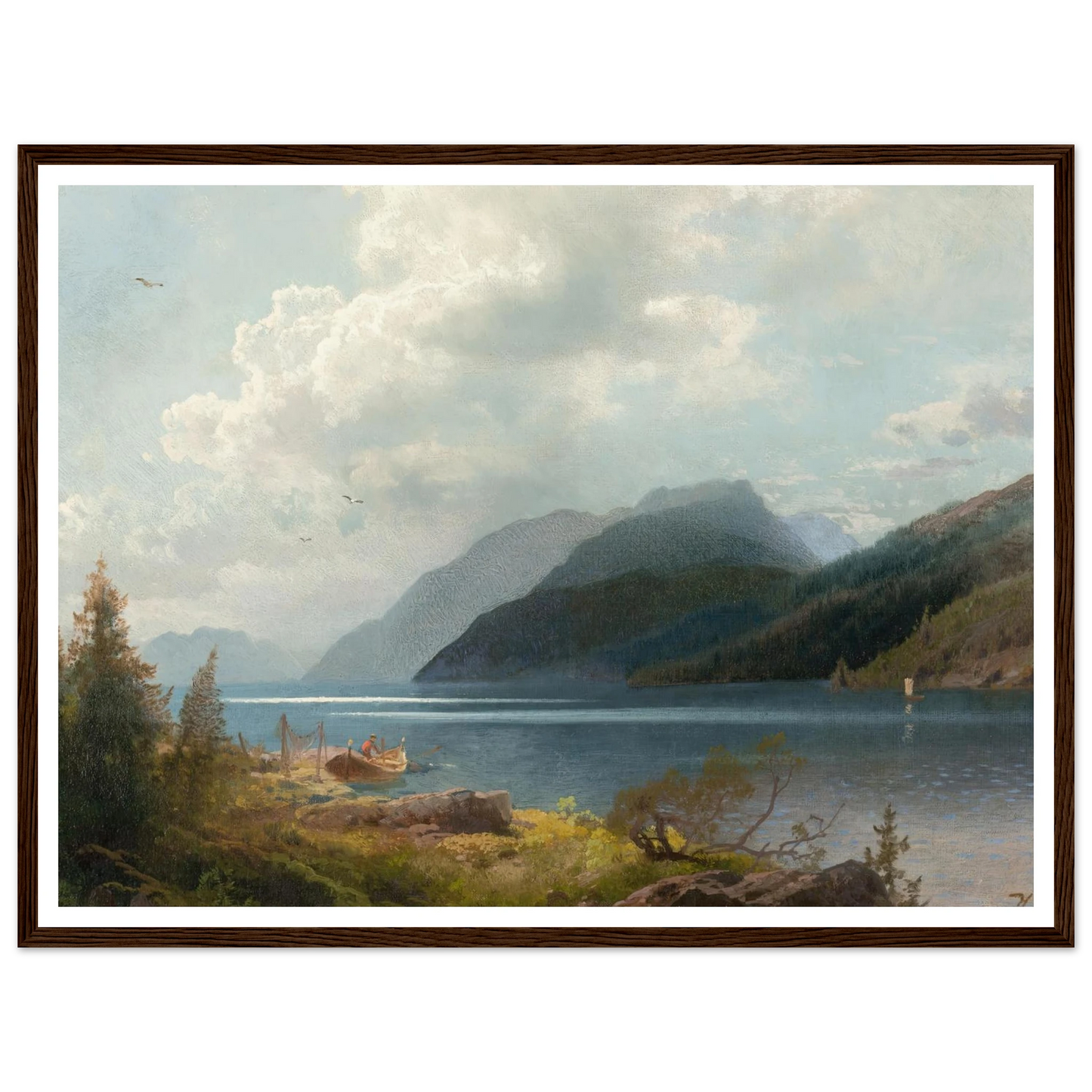 Mountain Lake, Sagne Fjord, Norway Art Print | Hermann Ottomar Herzog-Quipham Collections