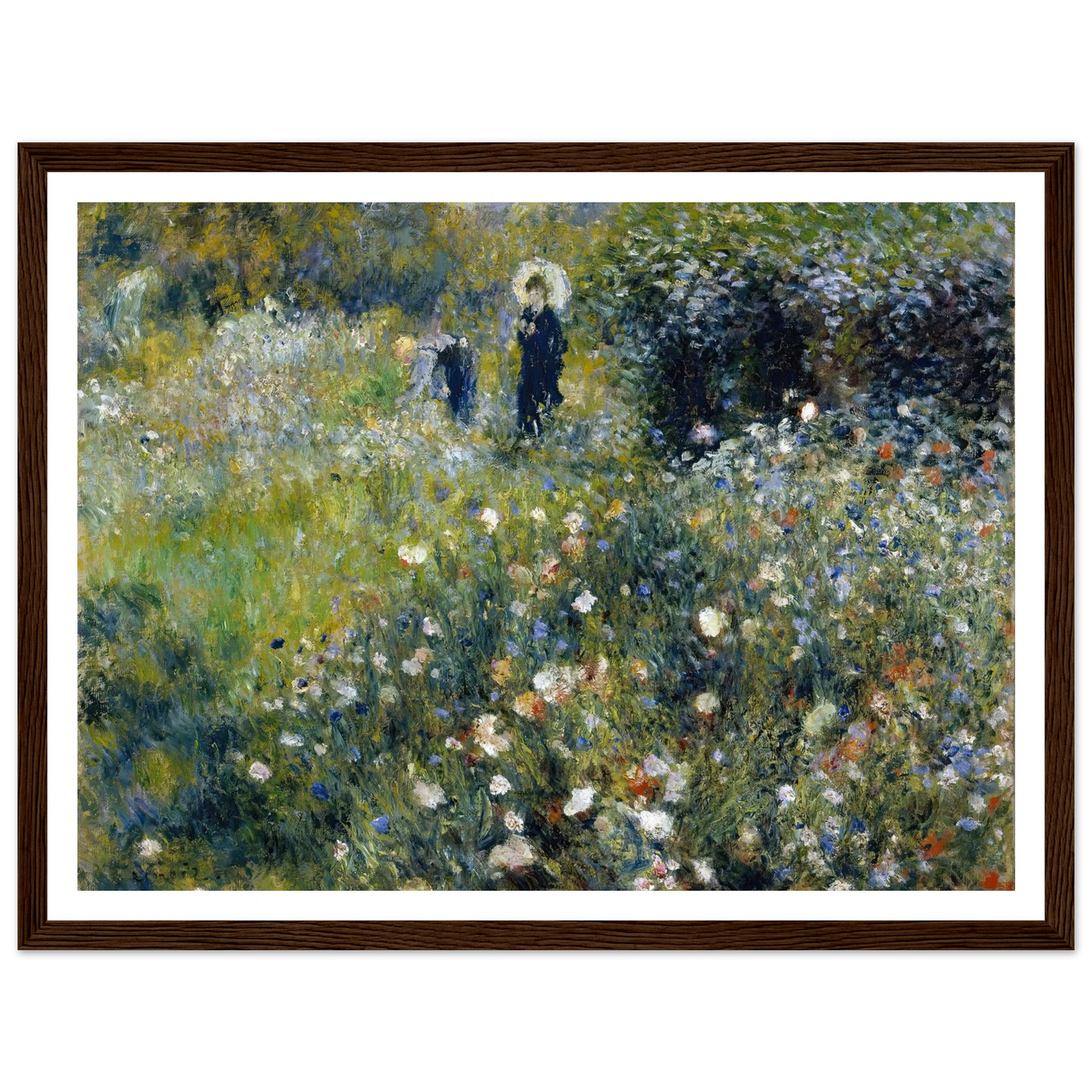 Woman with a Parasol in a Garden (1875) Art Print | Pierre Auguste Renoir-Quipham Collections