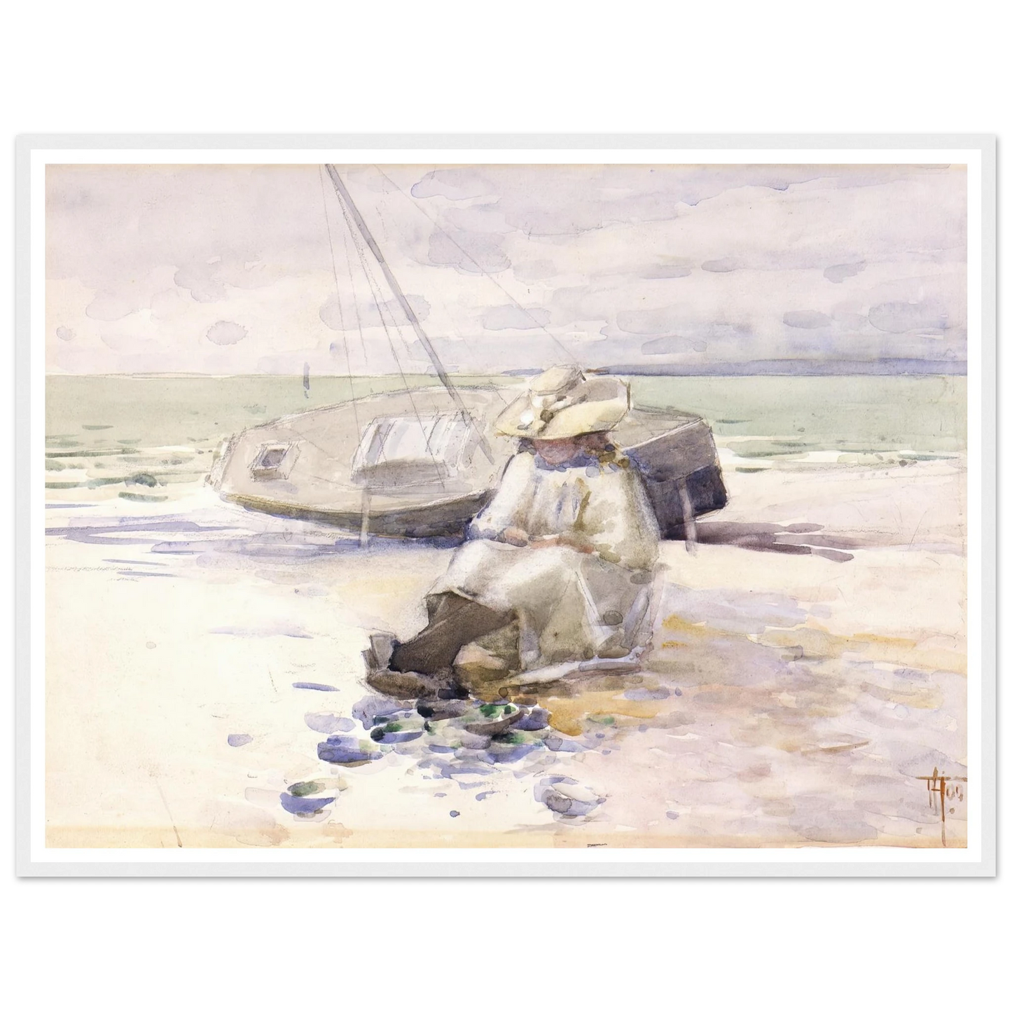 Girl on the beach (1900) Art Print | Frances Hodgkins-Quipham Collections