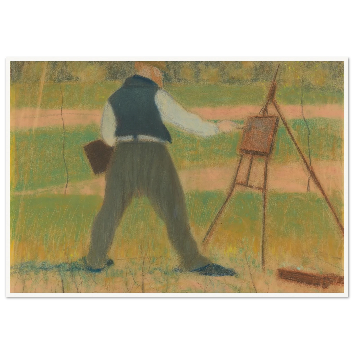 Permeke schilderend te Sint-Martens-Latem in april 1912 (1912) Art Print | Leon Spilliaert-Quipham Collections