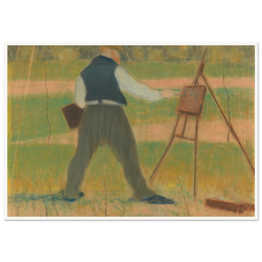 Permeke schilderend te Sint-Martens-Latem in april 1912 (1912) Art Print | Leon Spilliaert-Quipham Collections