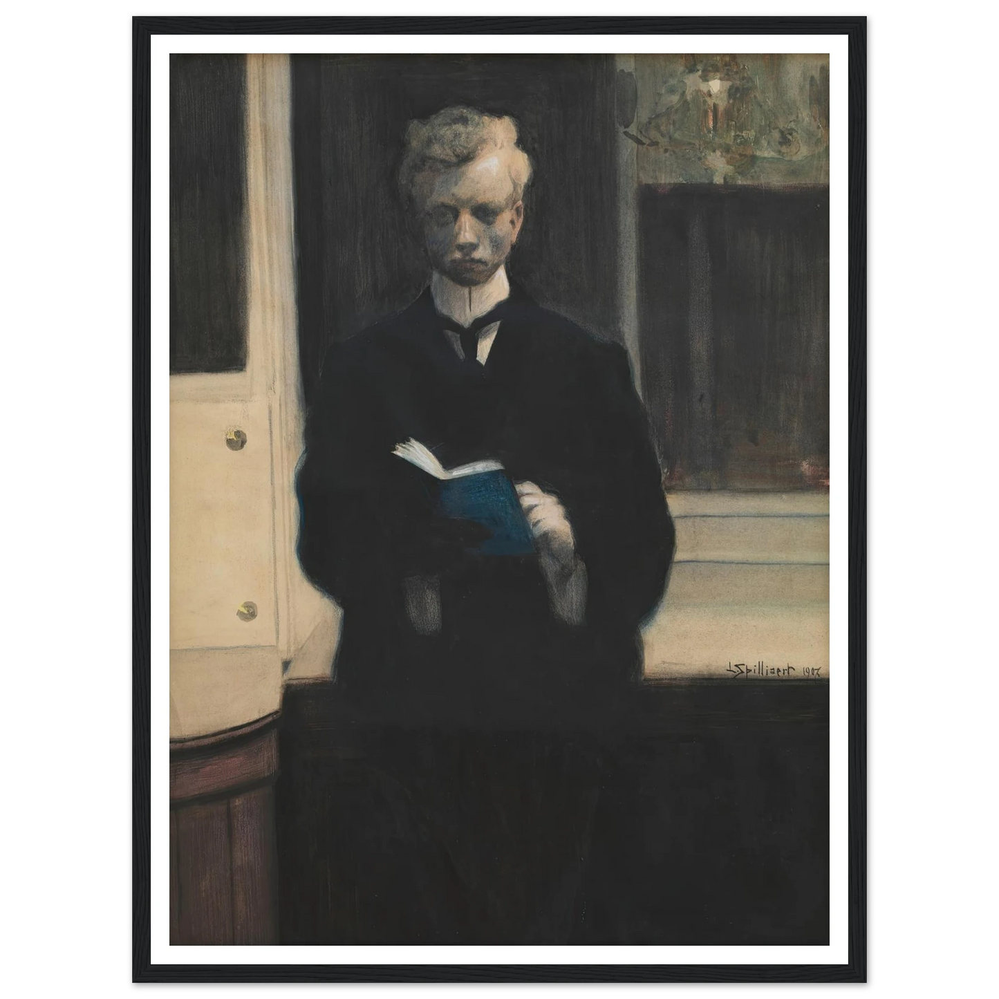 Self Portrait with Blue Sketchbook (1907) Art Print | Leon Spilliaert-Quipham Collections