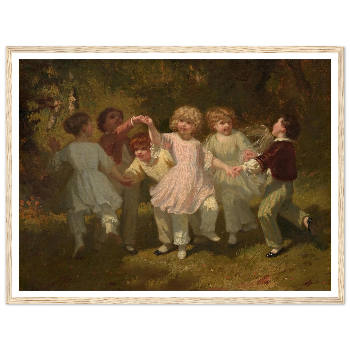 Children Playing in a Park (c. 1860) Art Print | Hugues Merle-Quipham Collections