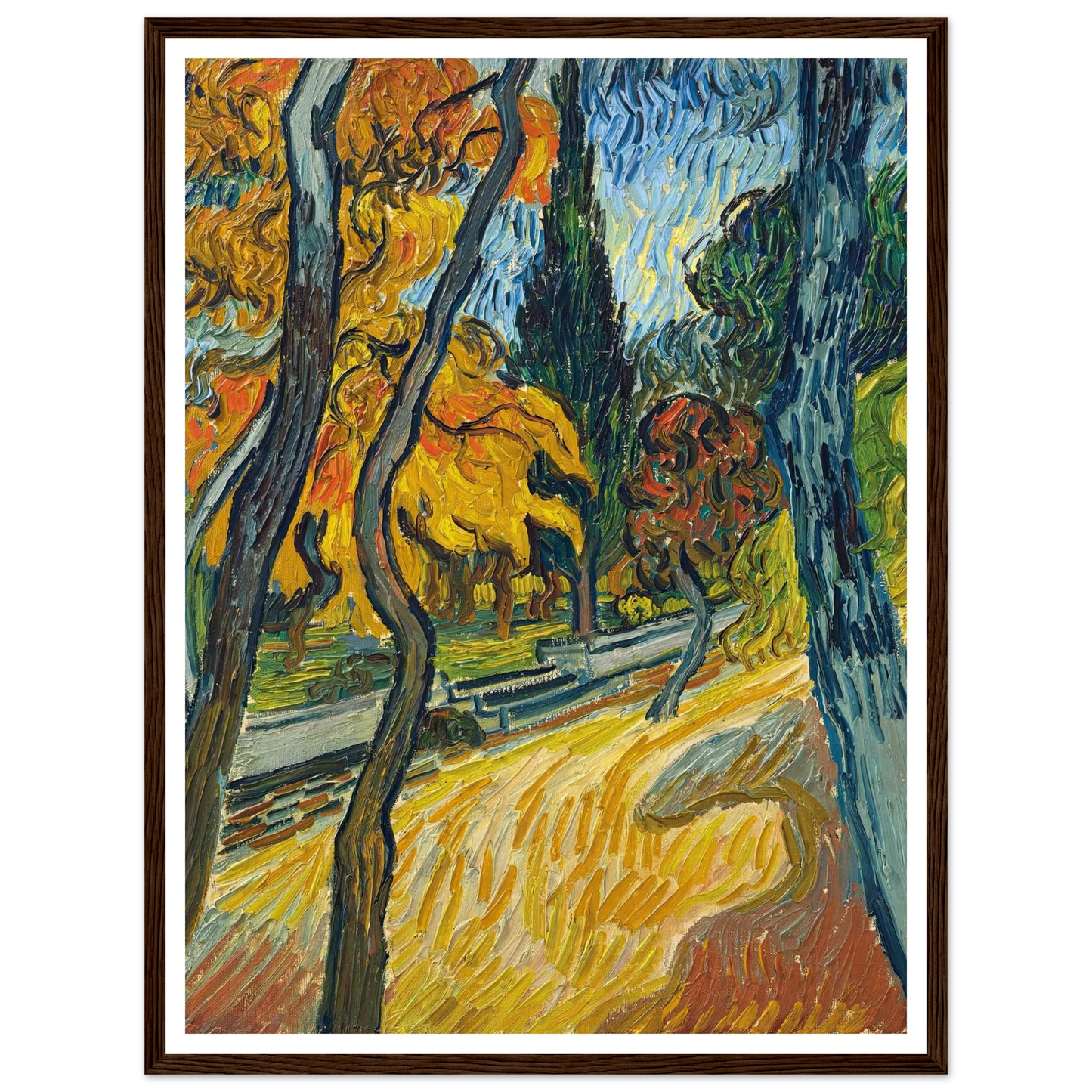Arbres dans le jardin de l’asile (1889) Art Print | Vincent van Gogh-Quipham Collections