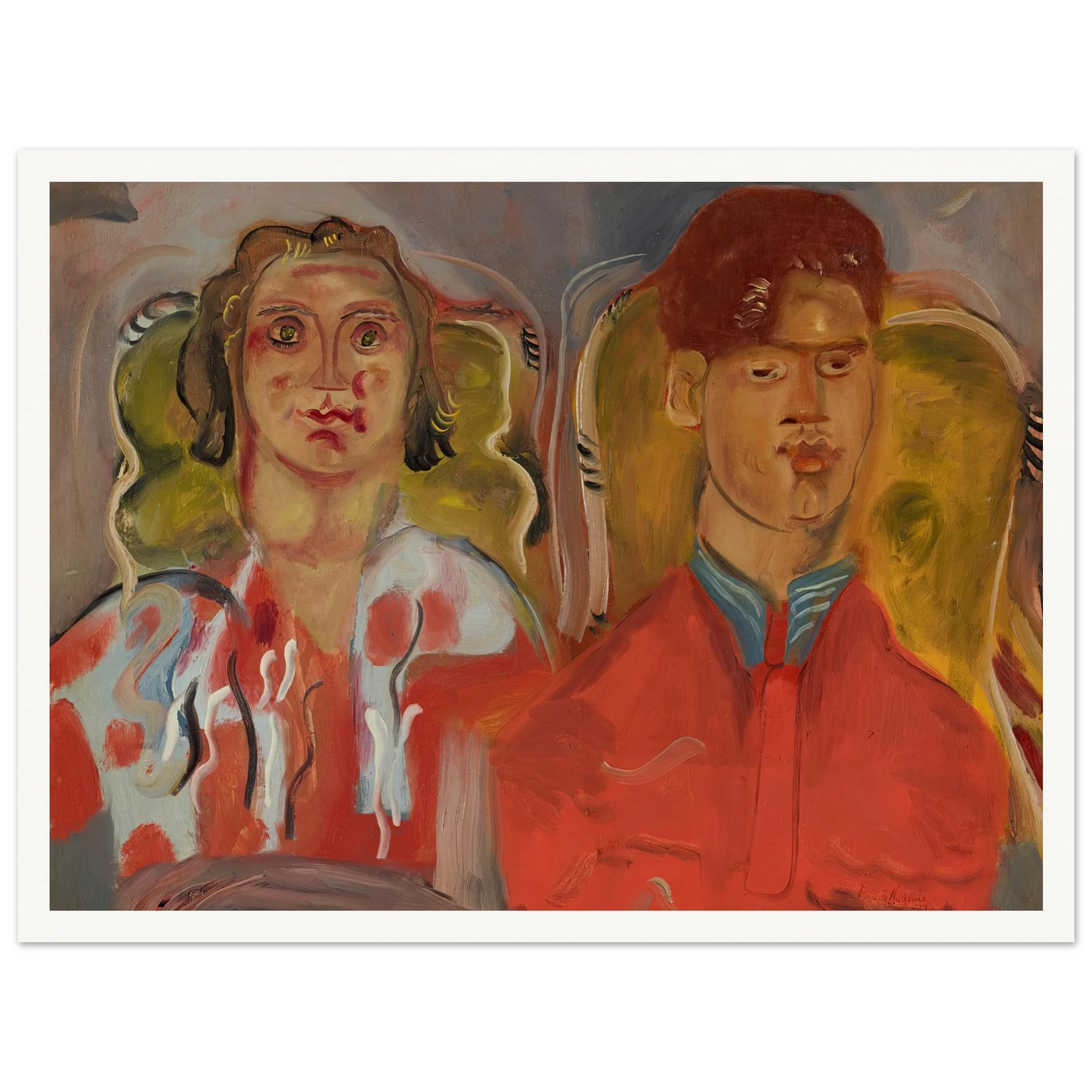 Double portrait No. 2 (Katharine and Anthony West) (1937) Art Print | Frances Hodgkins-Quipham Collections