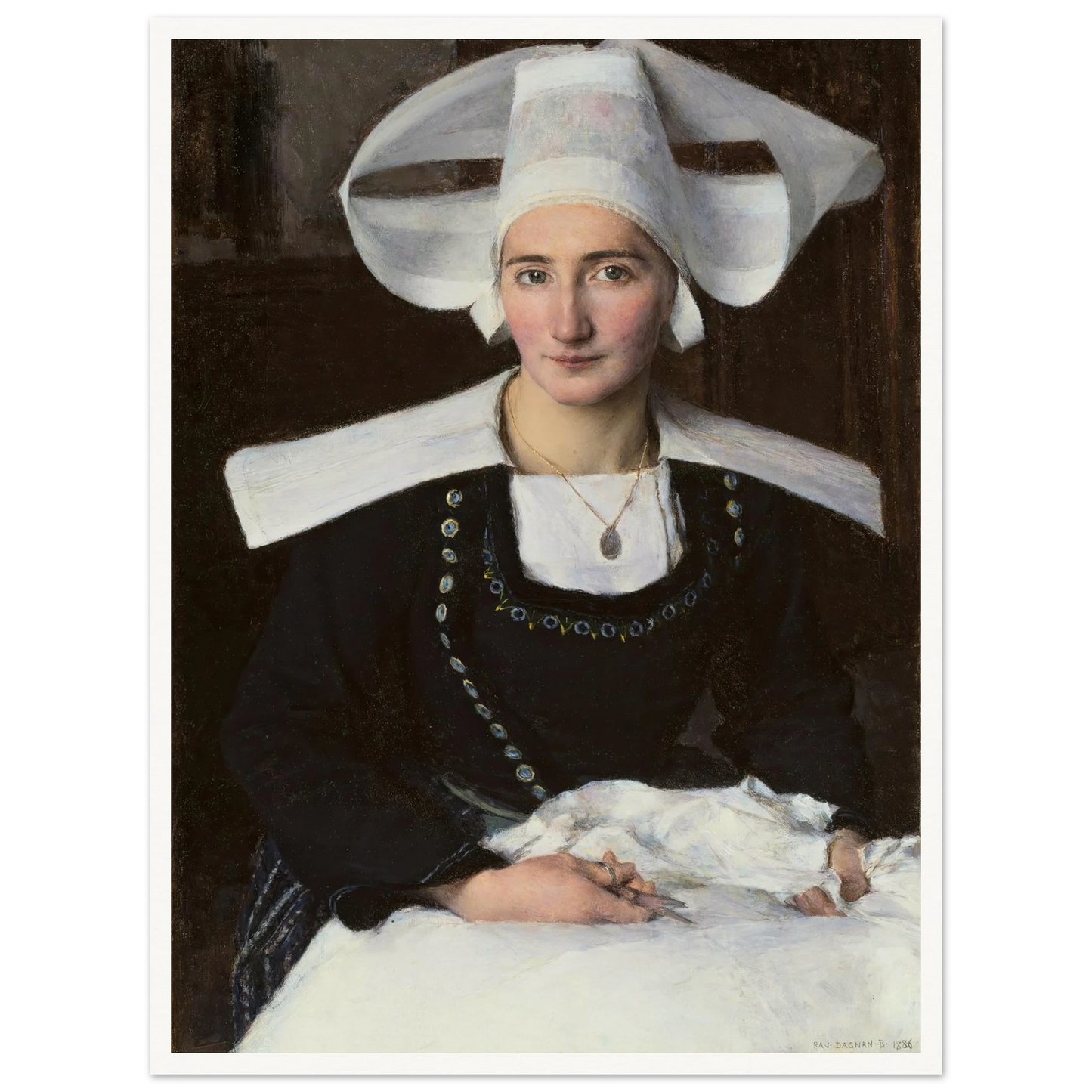 Woman from Brittany (1886) Art Print | Pascal Adolphe Jean Dagnan Bouveret-Quipham Collections
