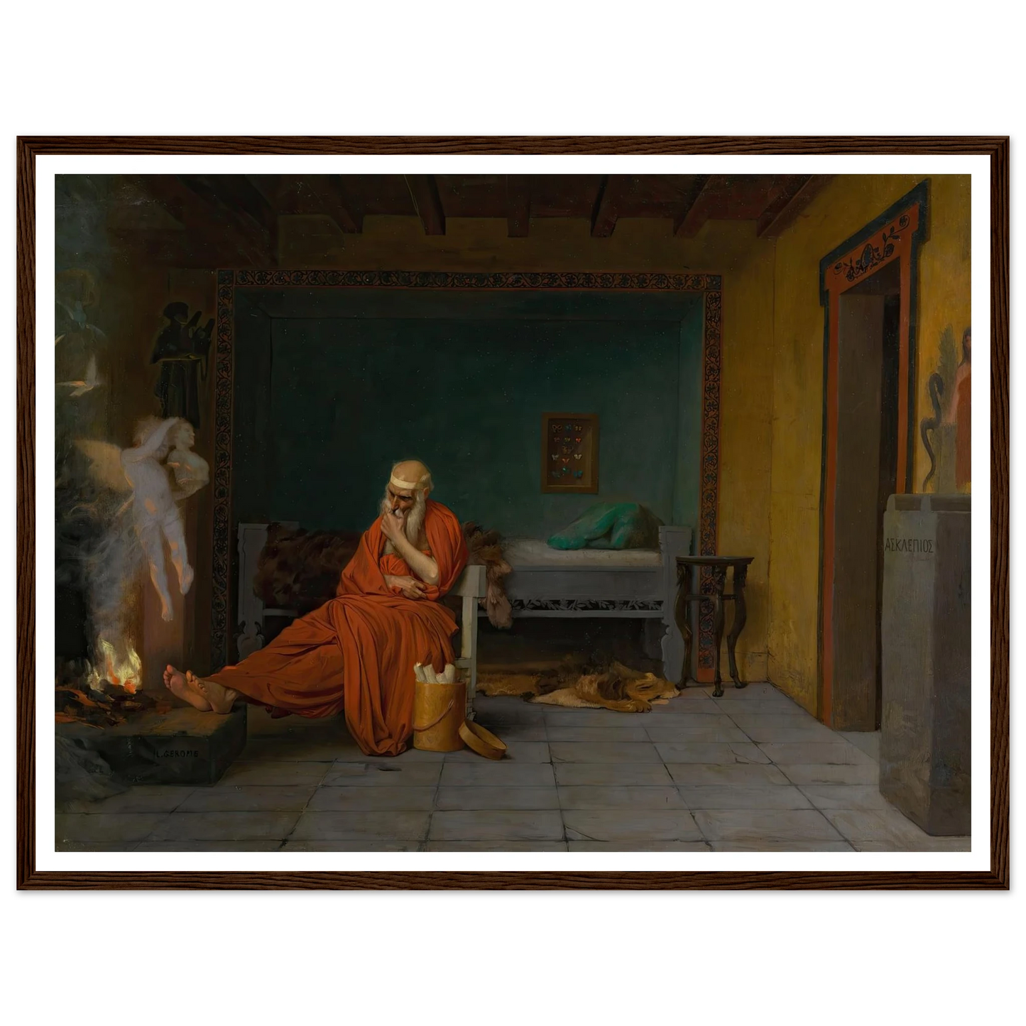 The Poet Dreams of Cupid by the Fire Art Print | Jean Leon Gerome-Quipham Collections