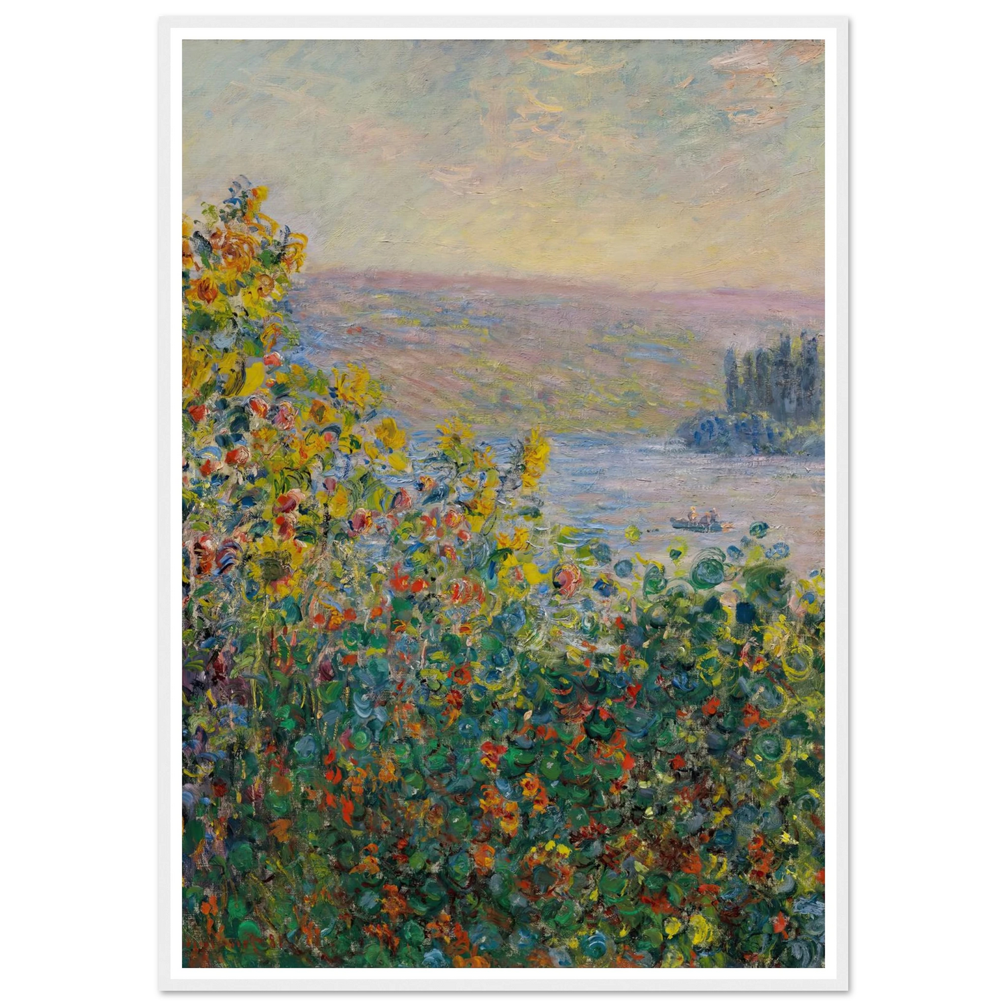 Flower Beds at Vétheuil (1881) Art Print | Claude Monet-Quipham Collections