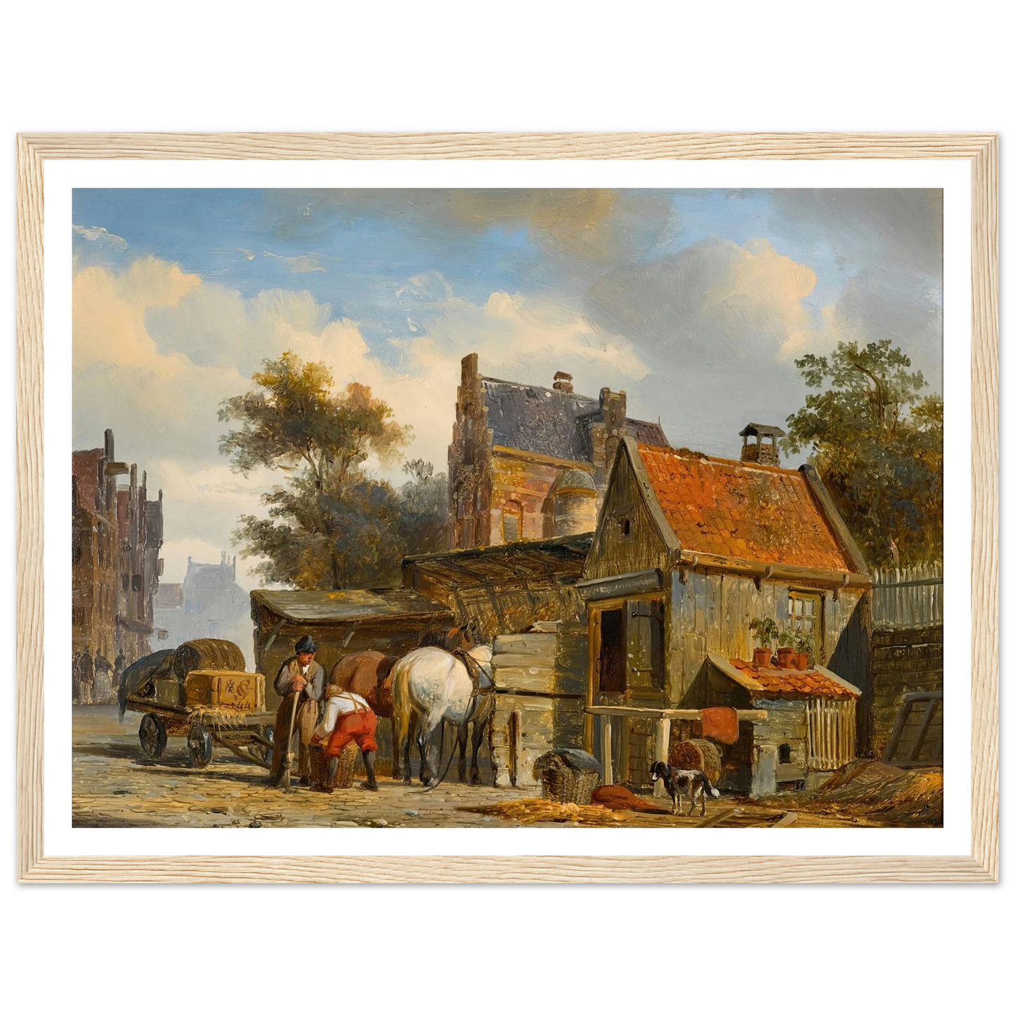 A Street Scene with a Blacksmith at Work (1844) Art Print | Cornelis Springer-Quipham Collections
