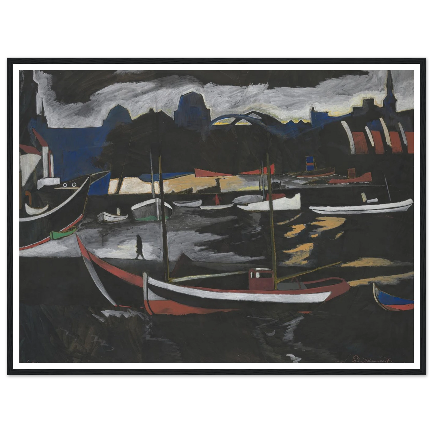 Handelsdokken te Oostende (1924) Art Print | Leon Spilliaert-Quipham Collections