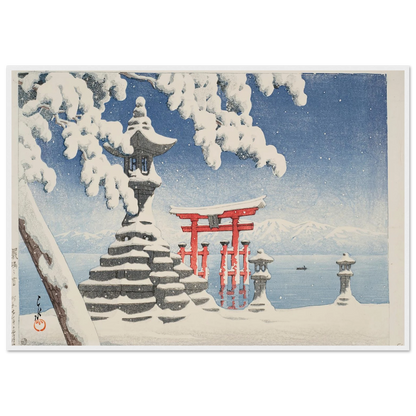 Itsukushima no yuki (Snow at Itsukushima) (1932) Art Print | Kawase Hasui-Quipham Collections