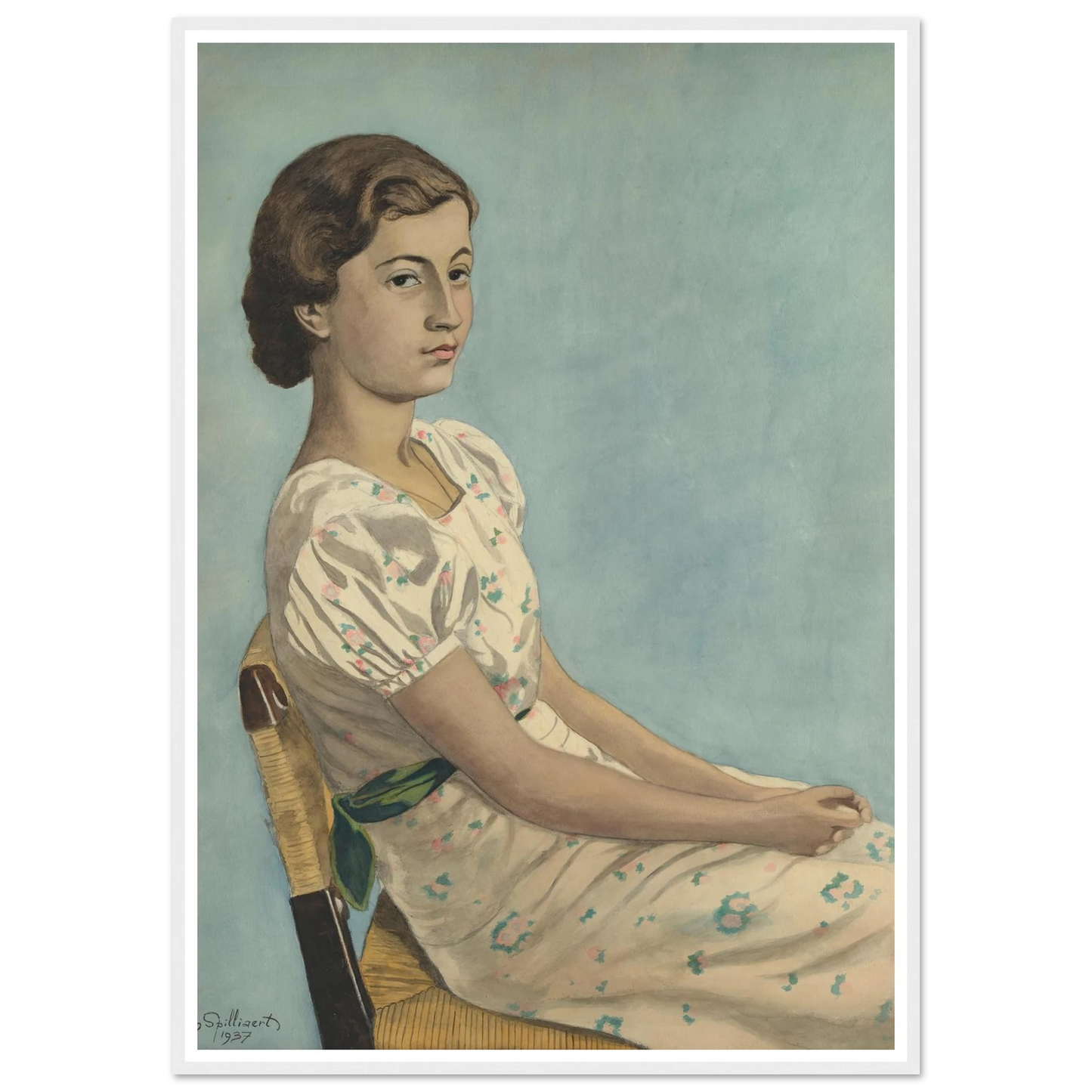 Portret van Mejuffrouw Simonne Kremer (1937) Art Print | Leon Spilliaert-Quipham Collections