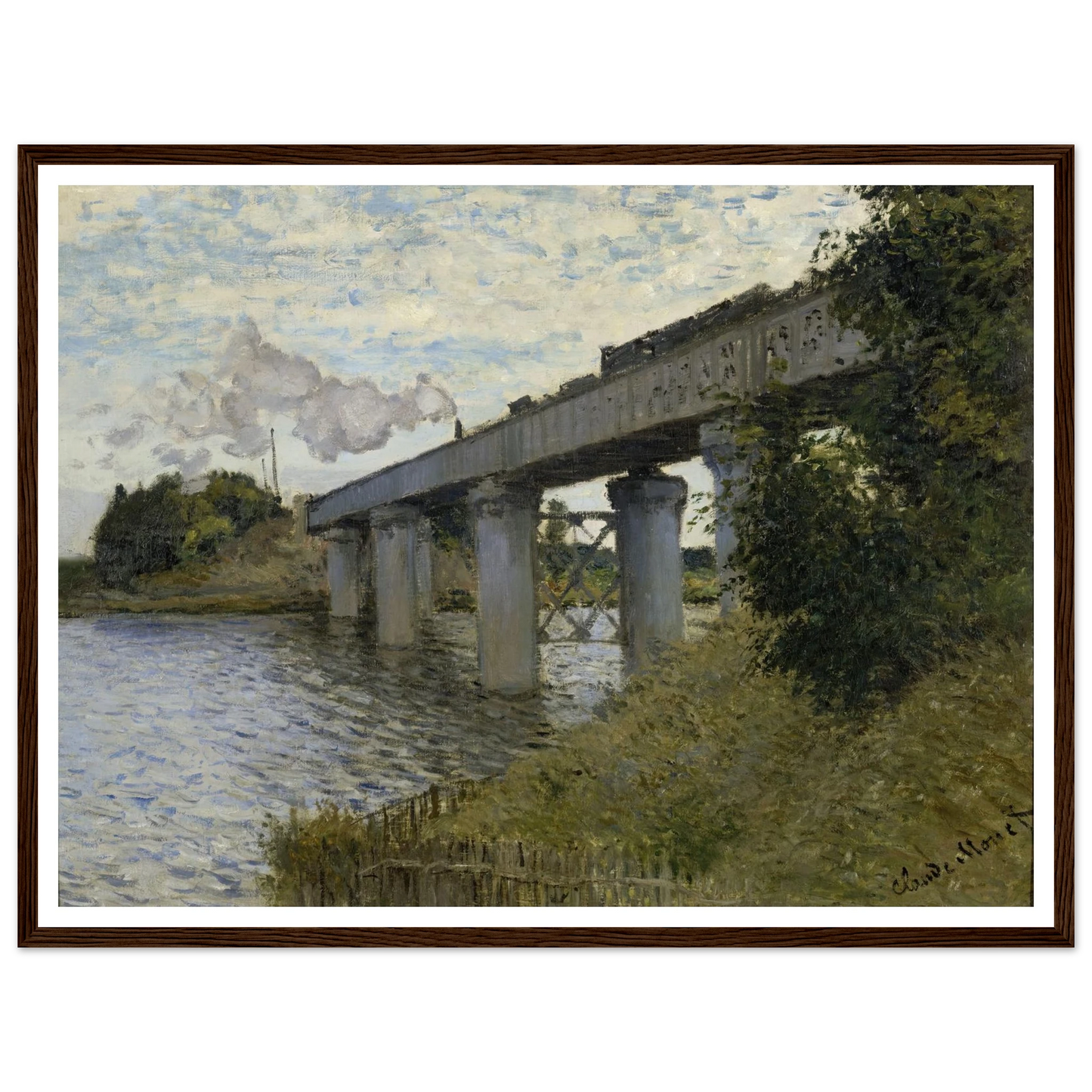 The Railroad bridge in Argenteuil (1873 - 1874) Art Print | Claude Monet-Quipham Collections