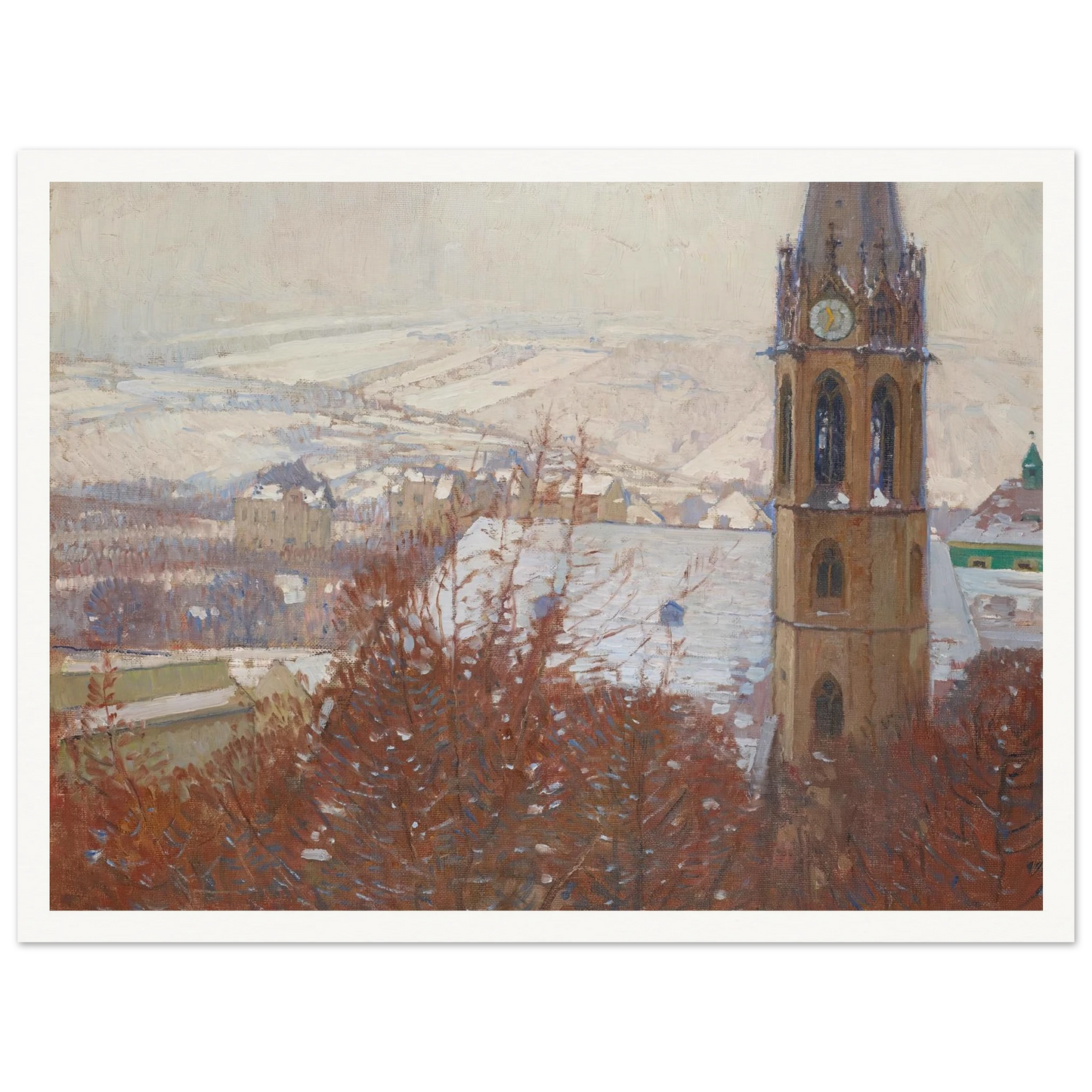 Heiligenstadt im Schnee (1904-1905) Art Print | Carl Moll-Quipham Collections
