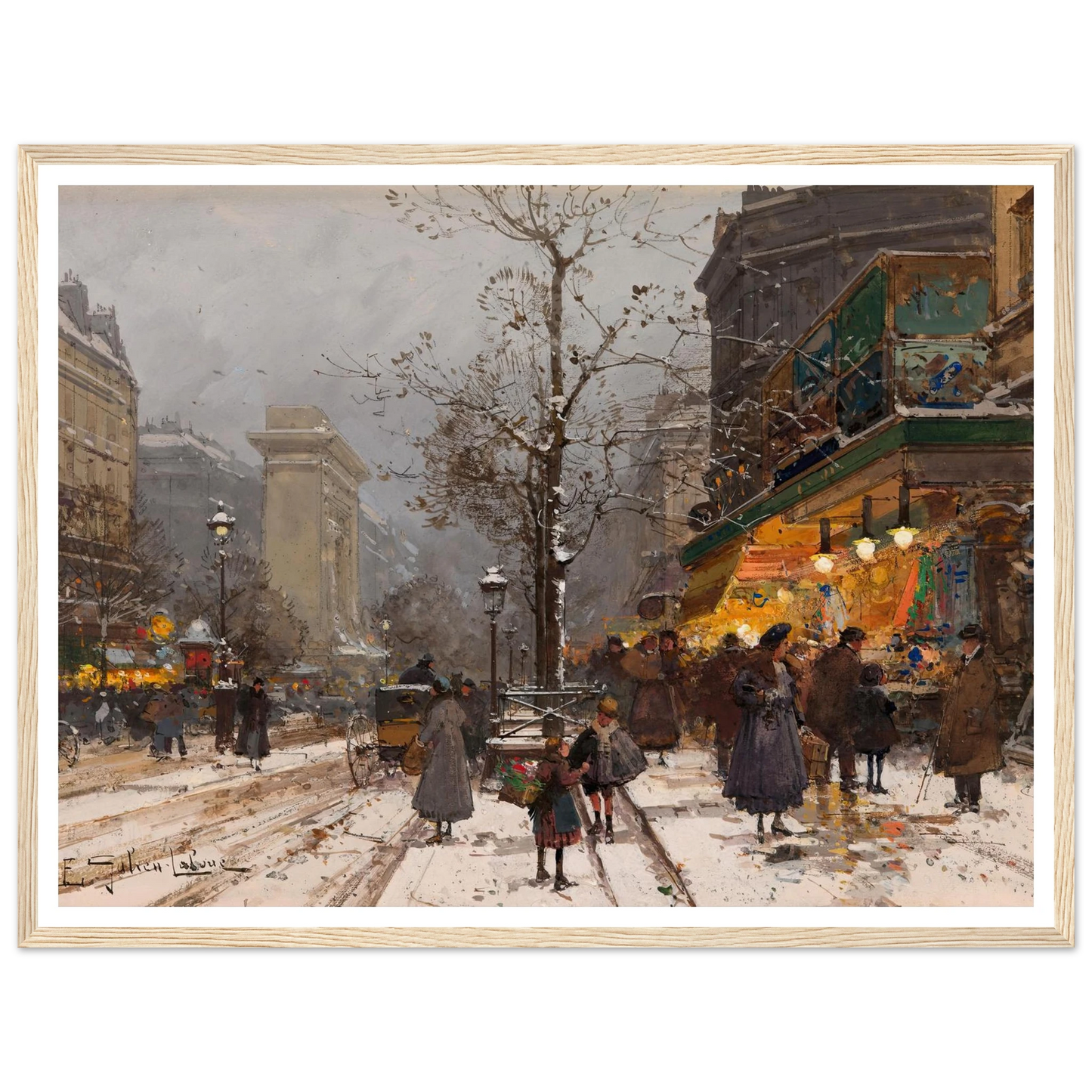 Boulevard Bonne – Nouvelle sous la neige Art Print | Eugene Galien Laloue-Quipham Collections