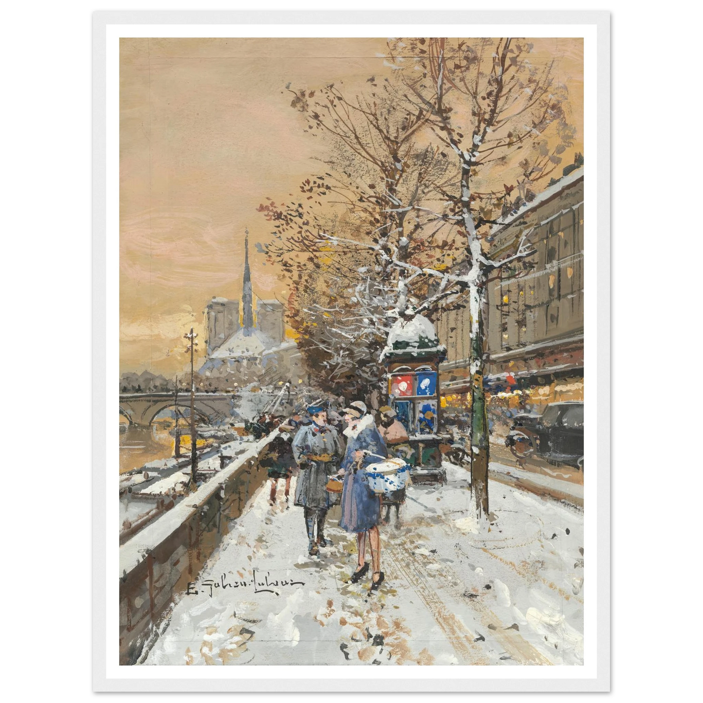 An assignation along the Seine Art Print | Eugene Galien Laloue-Quipham Collections
