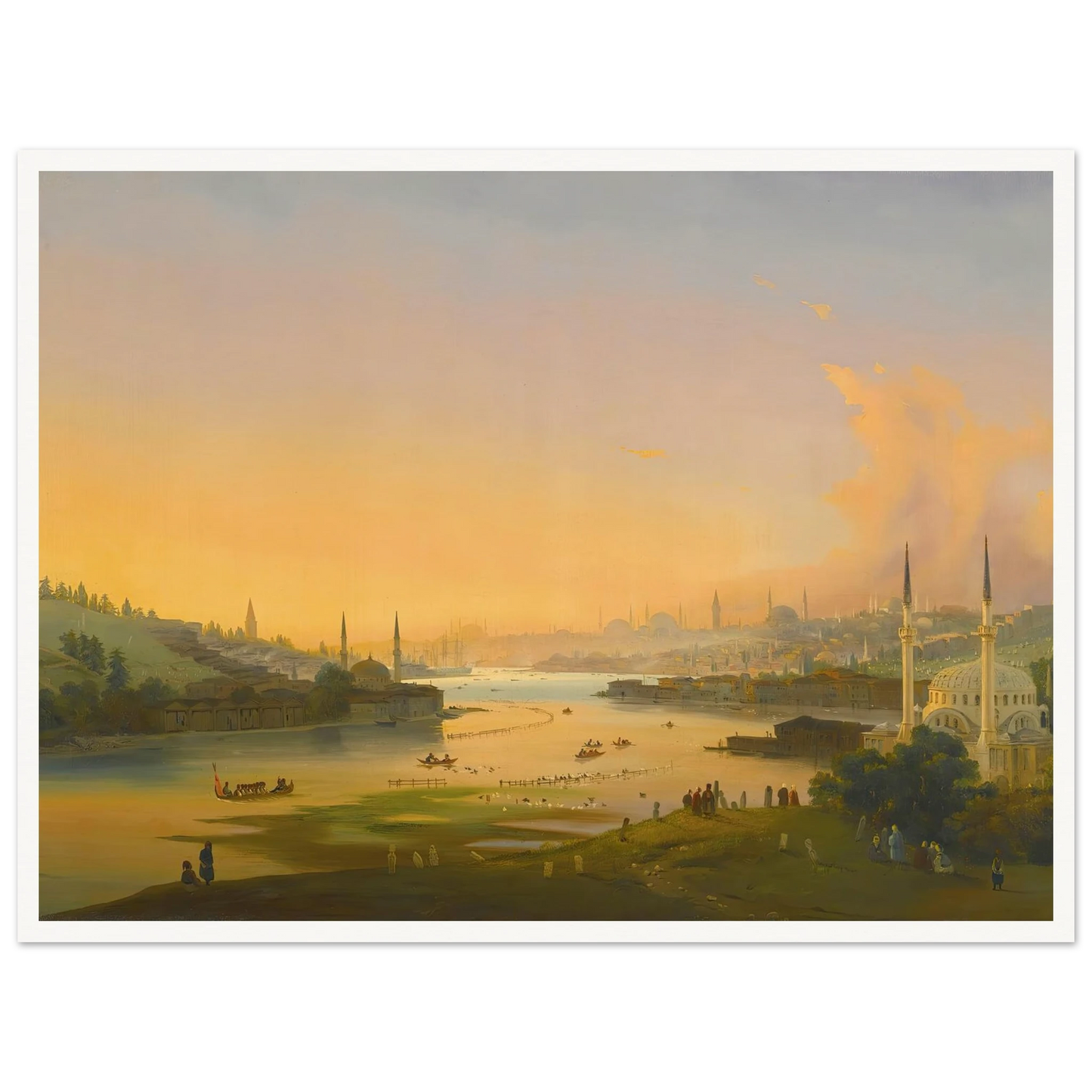 Sunrise Over The Golden Horn (1844) Art Print | Ippolito Caffi-Quipham Collections