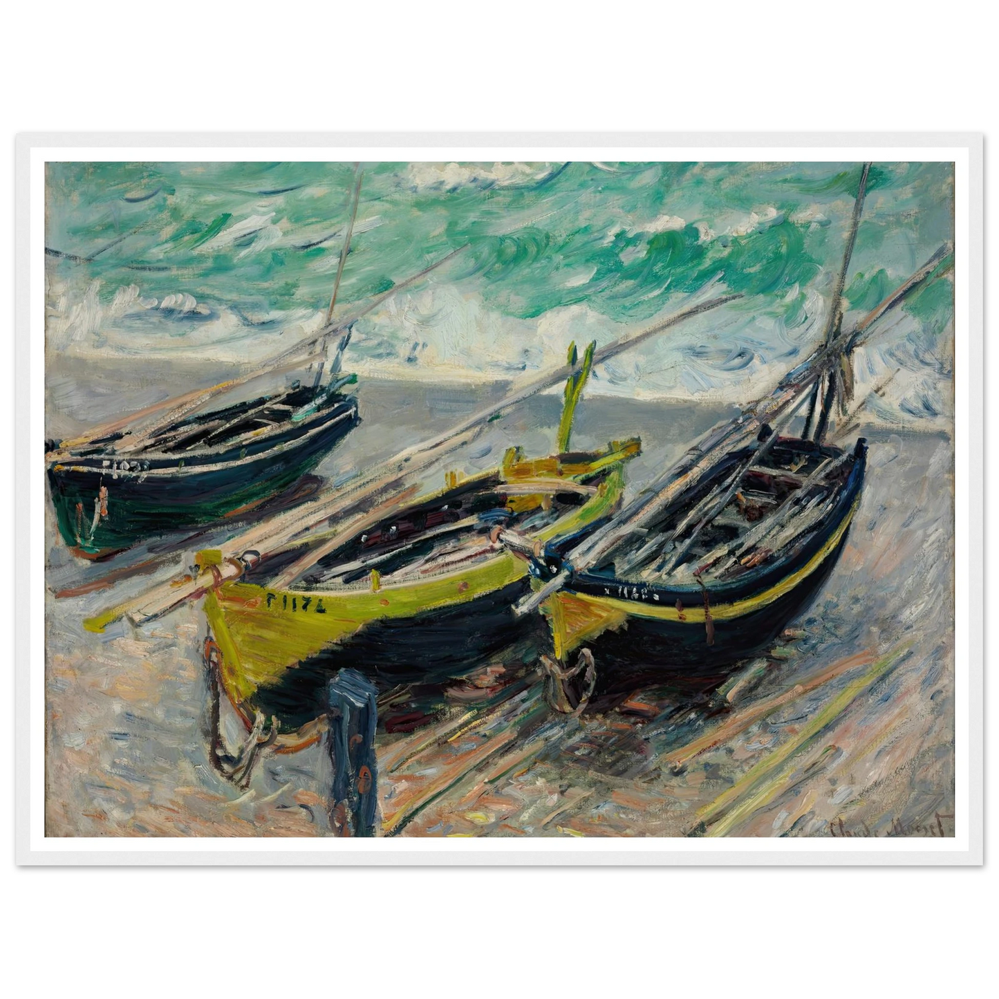 Three Fishing Boats Art Print | Claude Monet-Quipham Collections