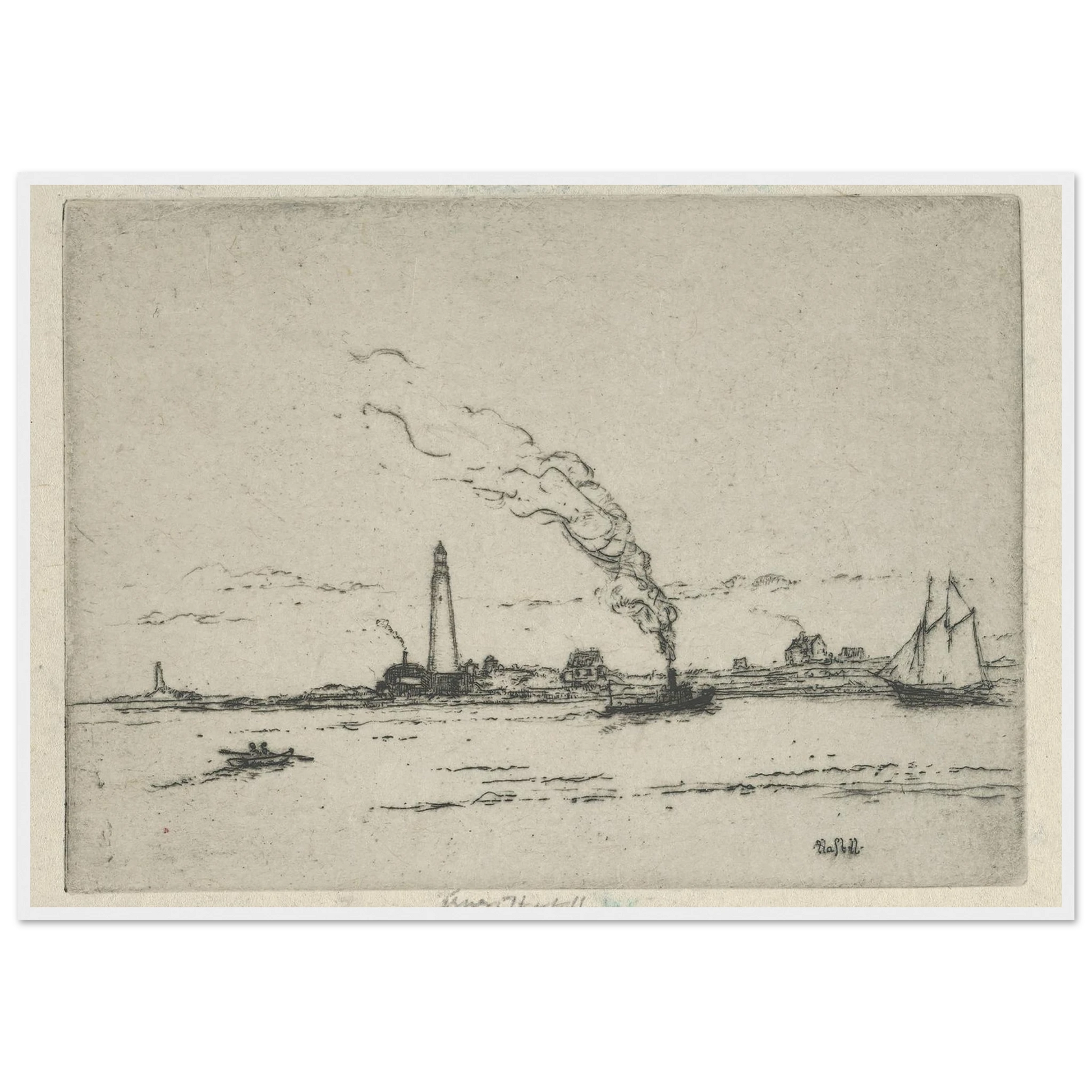 Boston Light (circa 1911) Art Print | Ernest Haskell-Quipham Collections
