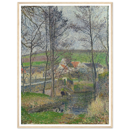 The banks of the Viosne at Osny in grey weather, winter Art Print | Camille Pissarro-Quipham Collections