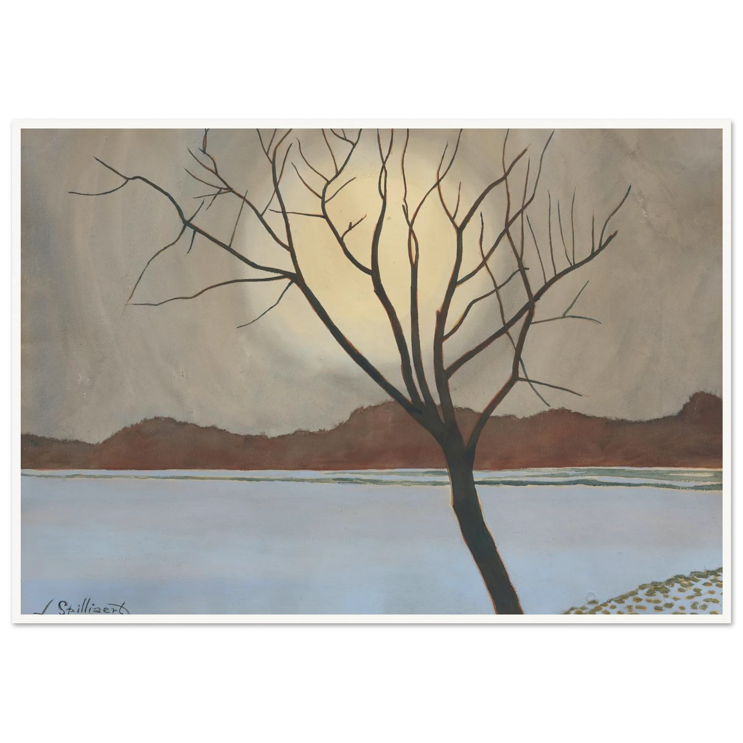 Landschap met boom op het voorplan (from 1929 until 1930) Art Print | Leon Spilliaert-Quipham Collections