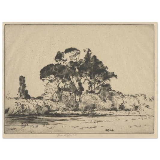 Feathery Trees (1900-1925) Art Print | Ernest Haskell - Framed Poster - 30x40 cm / 12x16″ - Black frame